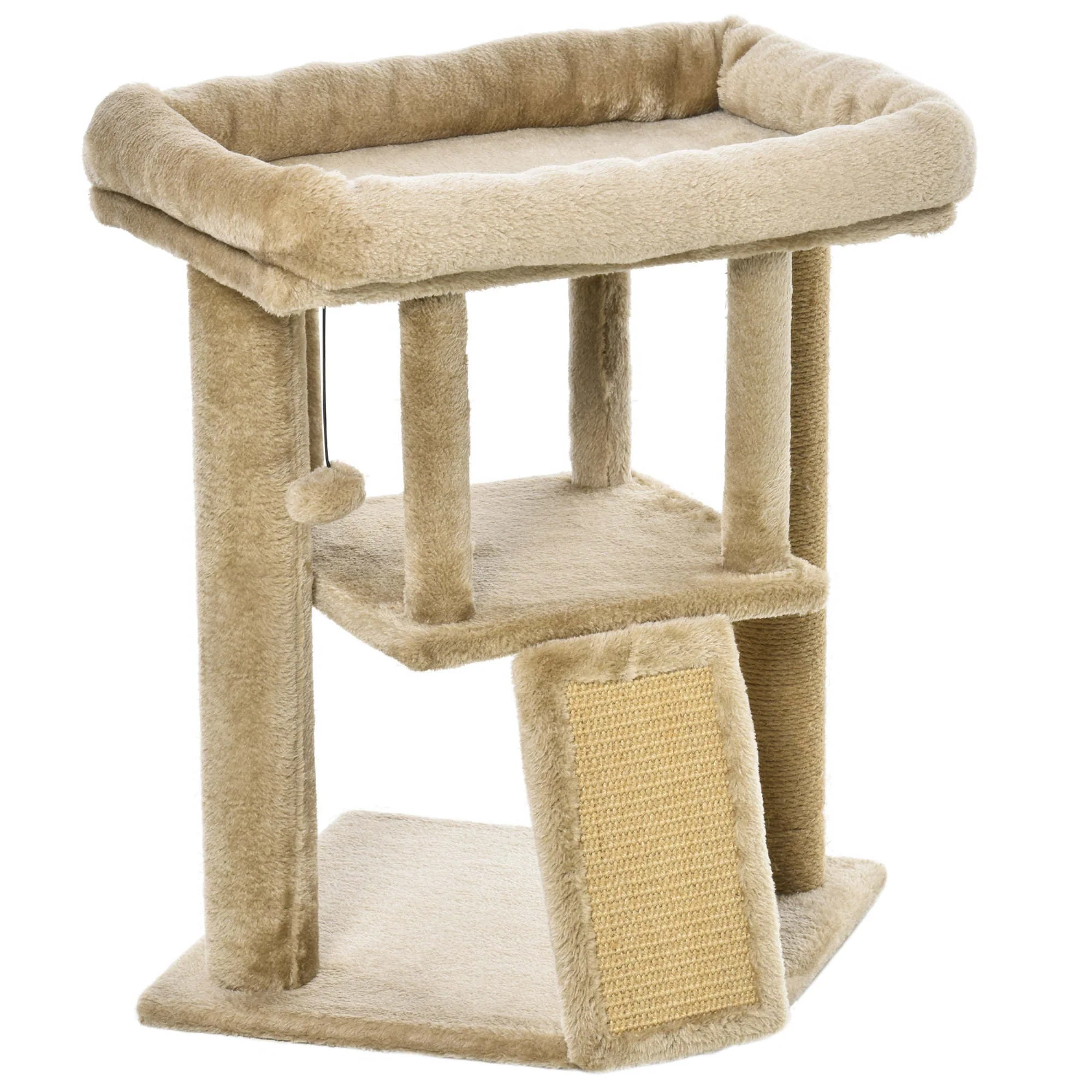 PawHut Cat Tree for Indoor Cats Kitten Tower Climbing Activity Centre Furniture w/ Jute Scratching Pad - Image 2