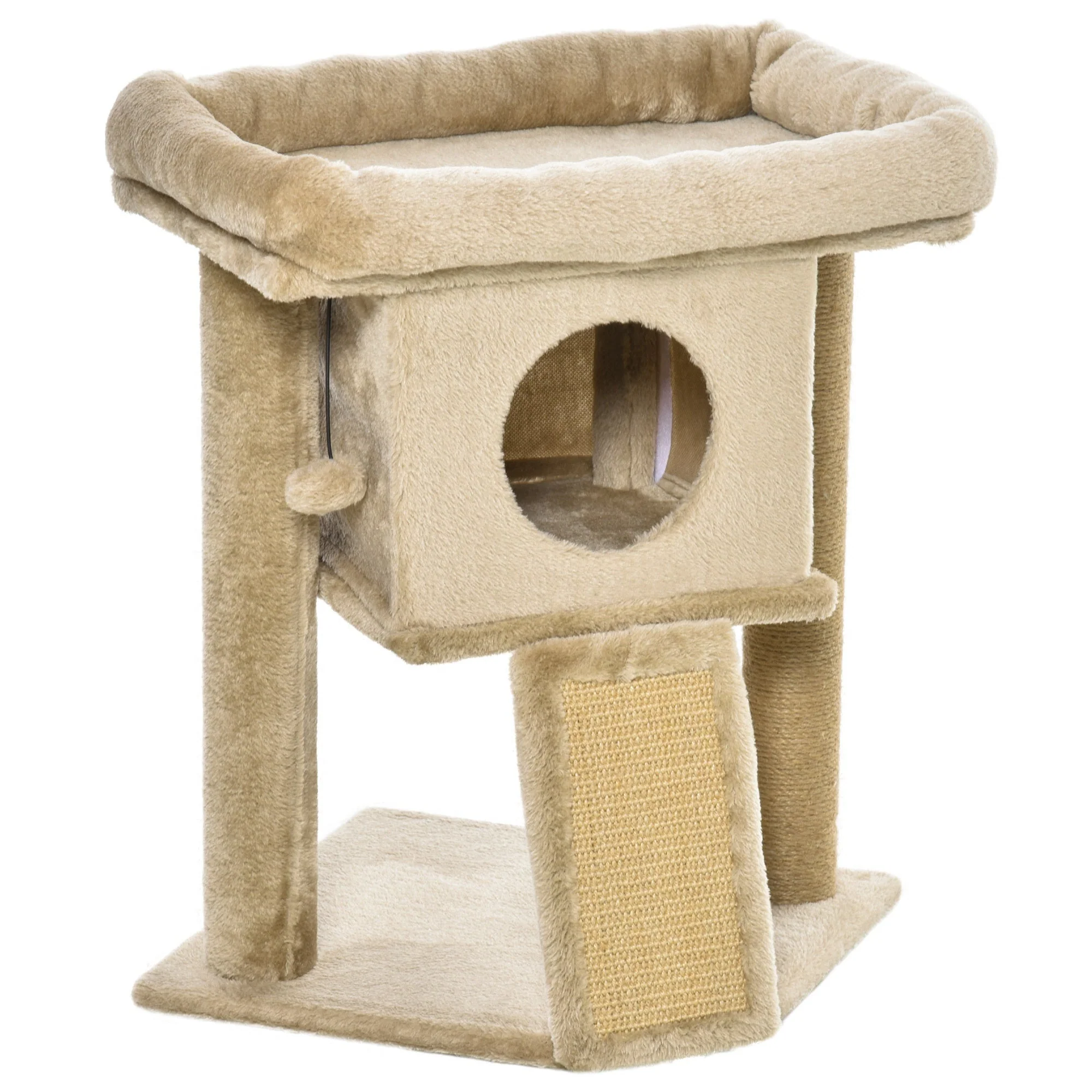 PawHut Cat Tree for Indoor Cats Kitten Tower Climbing Activity Centre Furniture w/ Jute Scratching Pad - Image 4