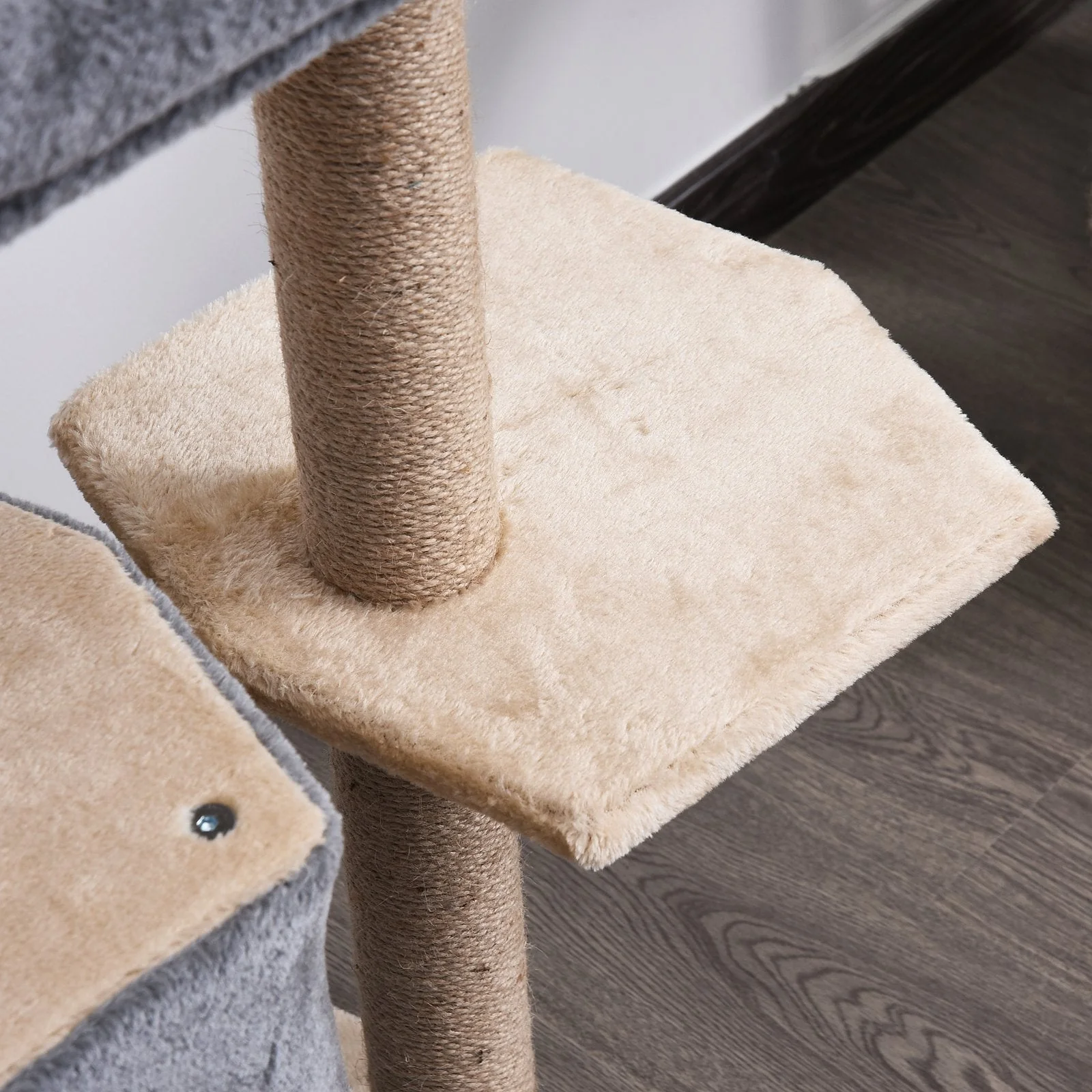 PawHut Cat Tree for Indoor Cats Scratching Posts with 2 Houses - Image 9