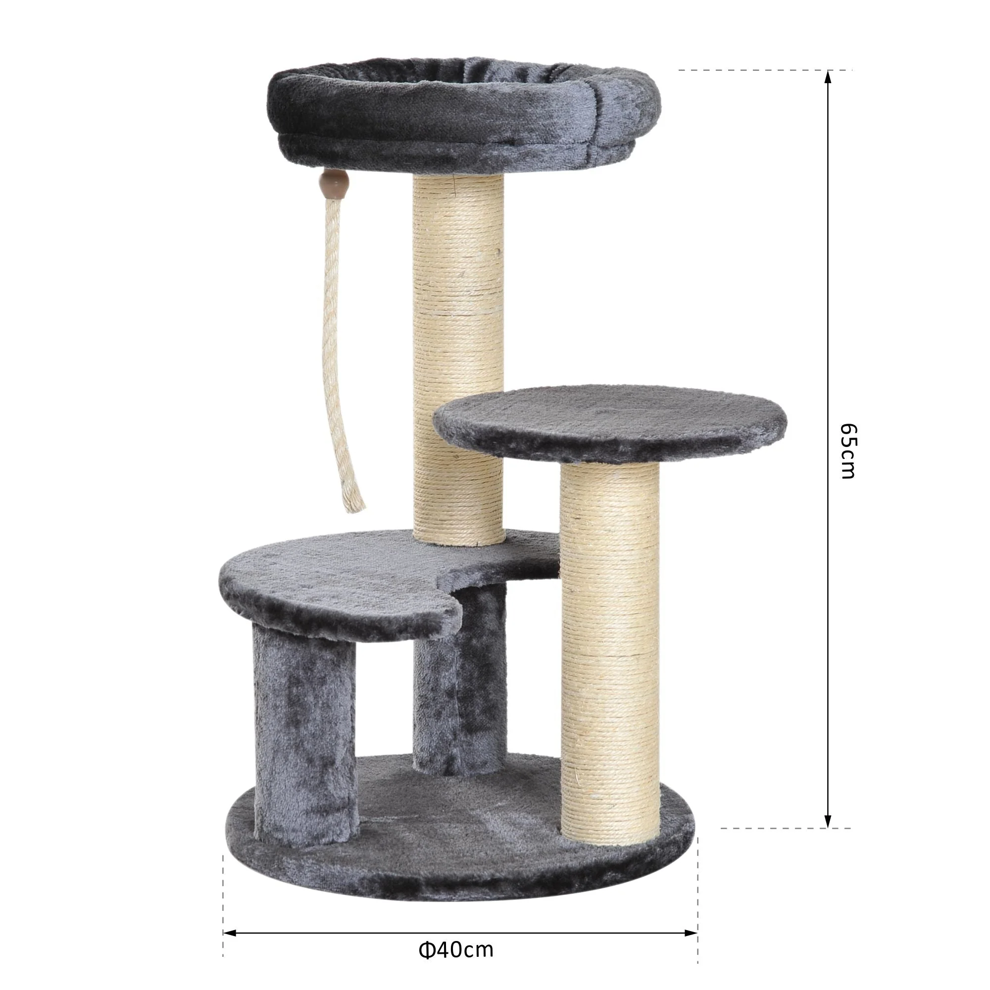 PawHut Cat Tree Kitty Scratcher Kitten Activity Center - Image 2
