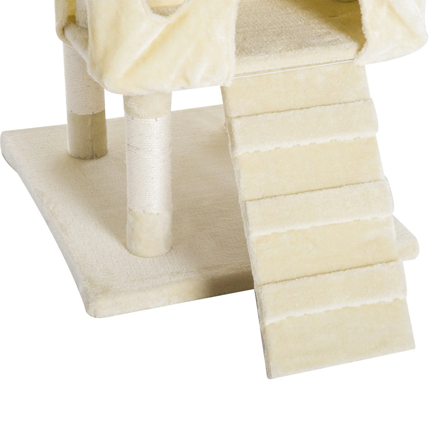 PawHut Cat Tree Scratching Post 27L27W28.5H cm-Beige - Image 8