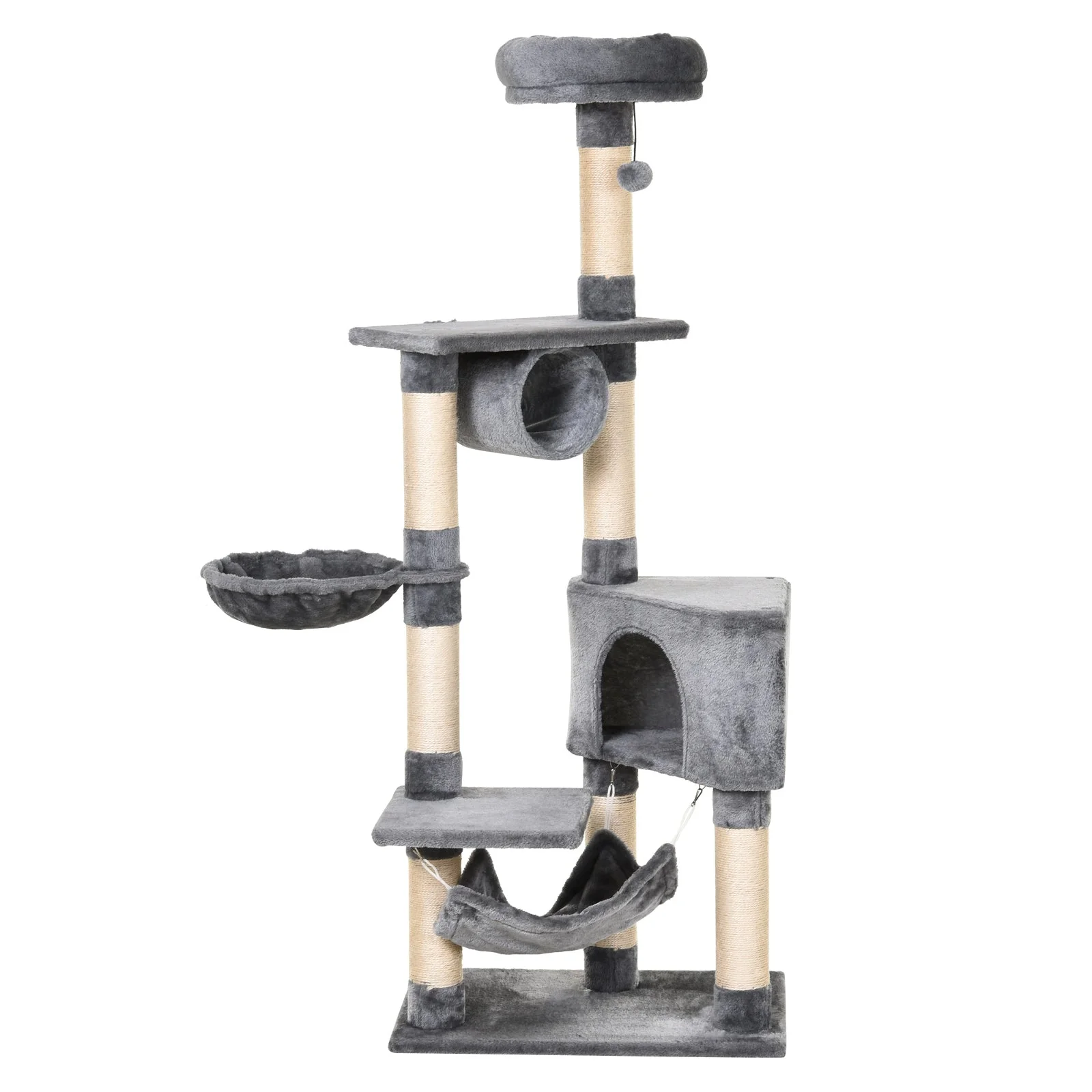 PawHut Cat Tree Tower Height 150CM Kittens Activity Stand House Scratching Posts - Image 2