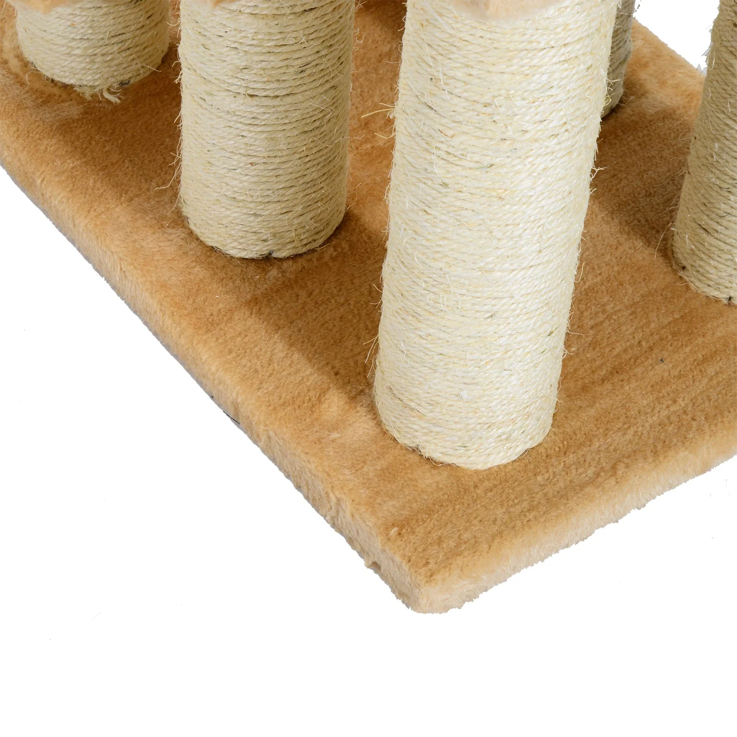 PawHut Cats 3-Tier Particle Board Stair Scratch Tree Beige - Image 7