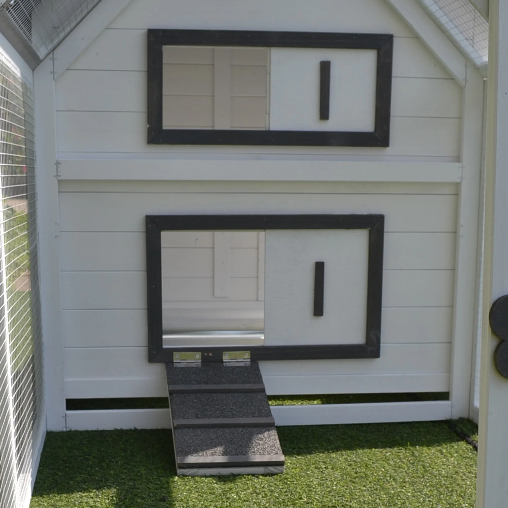 PawHut Chicken Coop with Run Wooden Hen House Pet Poultry Coops Cages Small Animal Outdoor Pen with Nesting Box 166 x 124 x 112cm - Image 8
