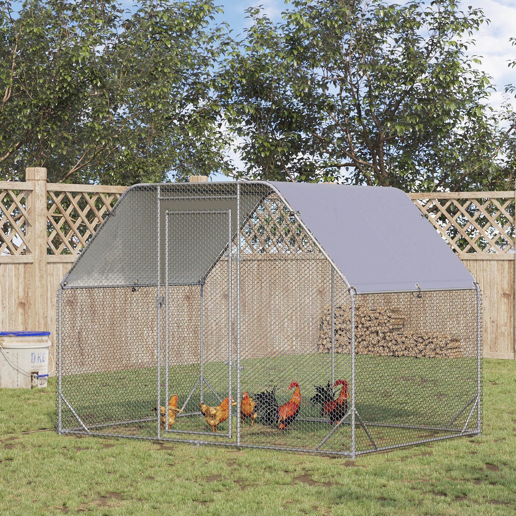 PawHut Chicken Run with Roof - Image 5