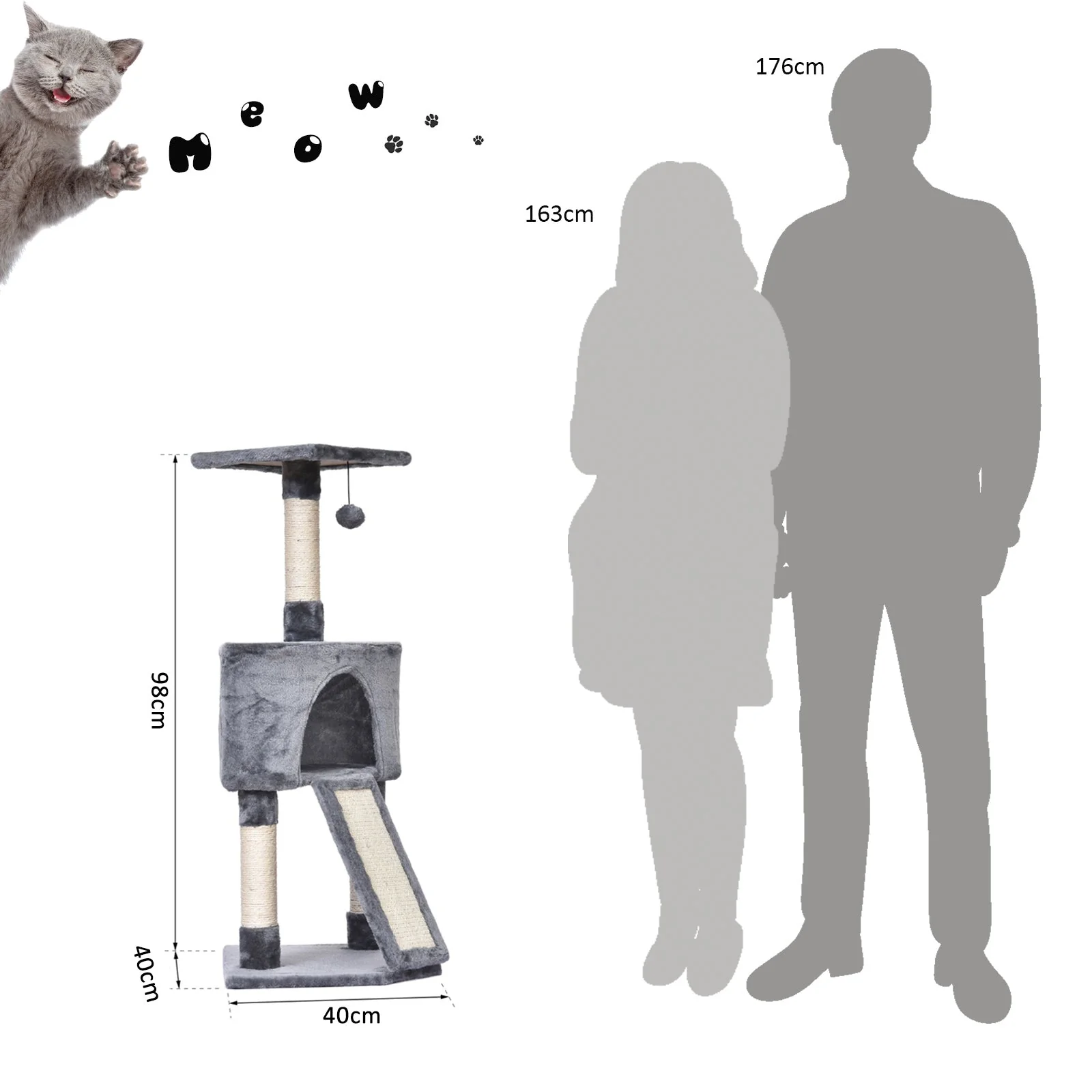 PawHut Corner Cat Tree for Indoor Cats - Image 4