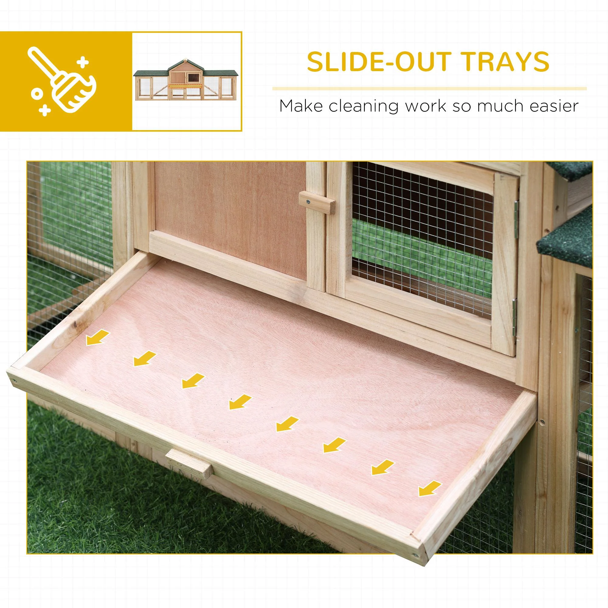 PawHut Deluxe Rabbit Hutch Outdoor - Image 7