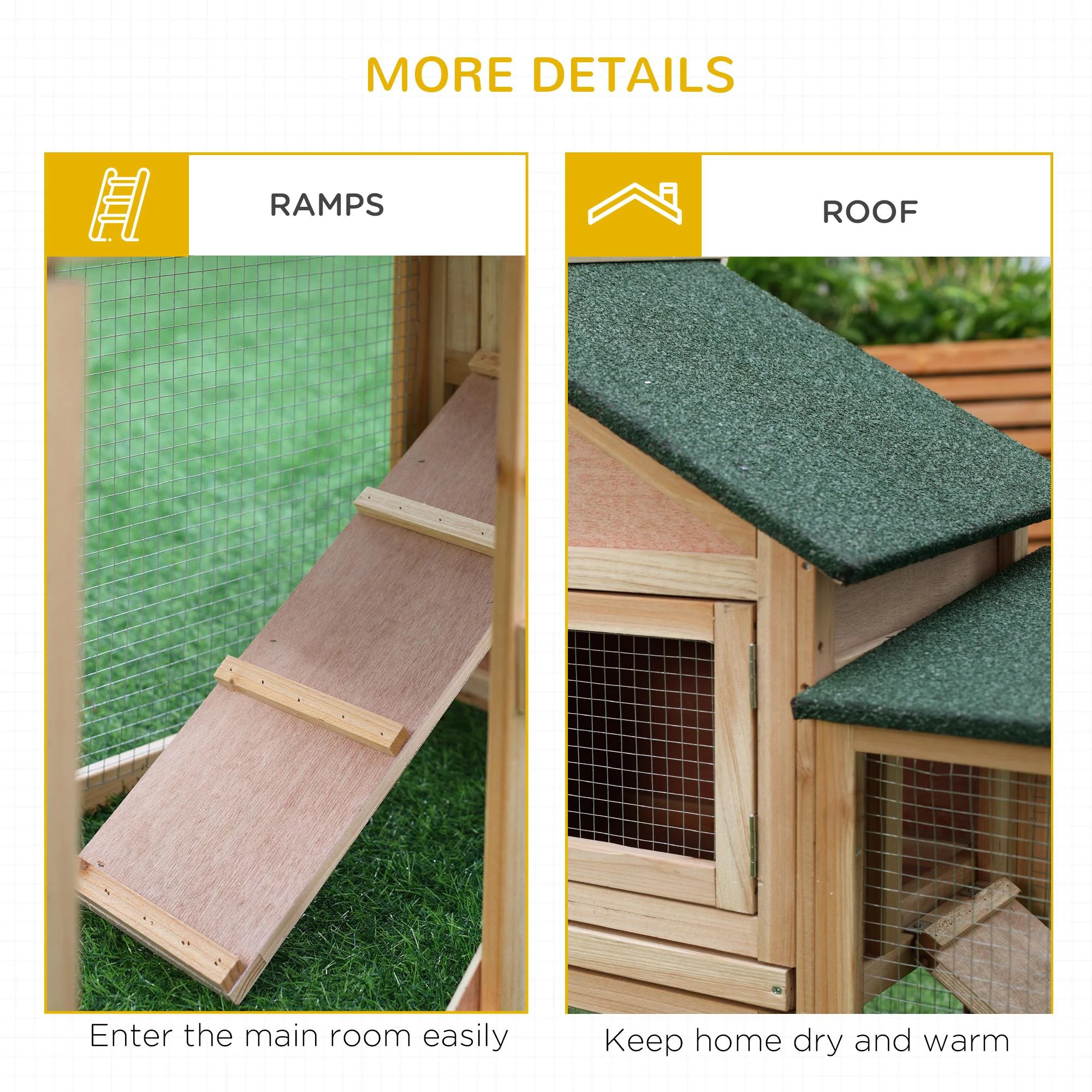 PawHut Deluxe Rabbit Hutch Outdoor - Image 8