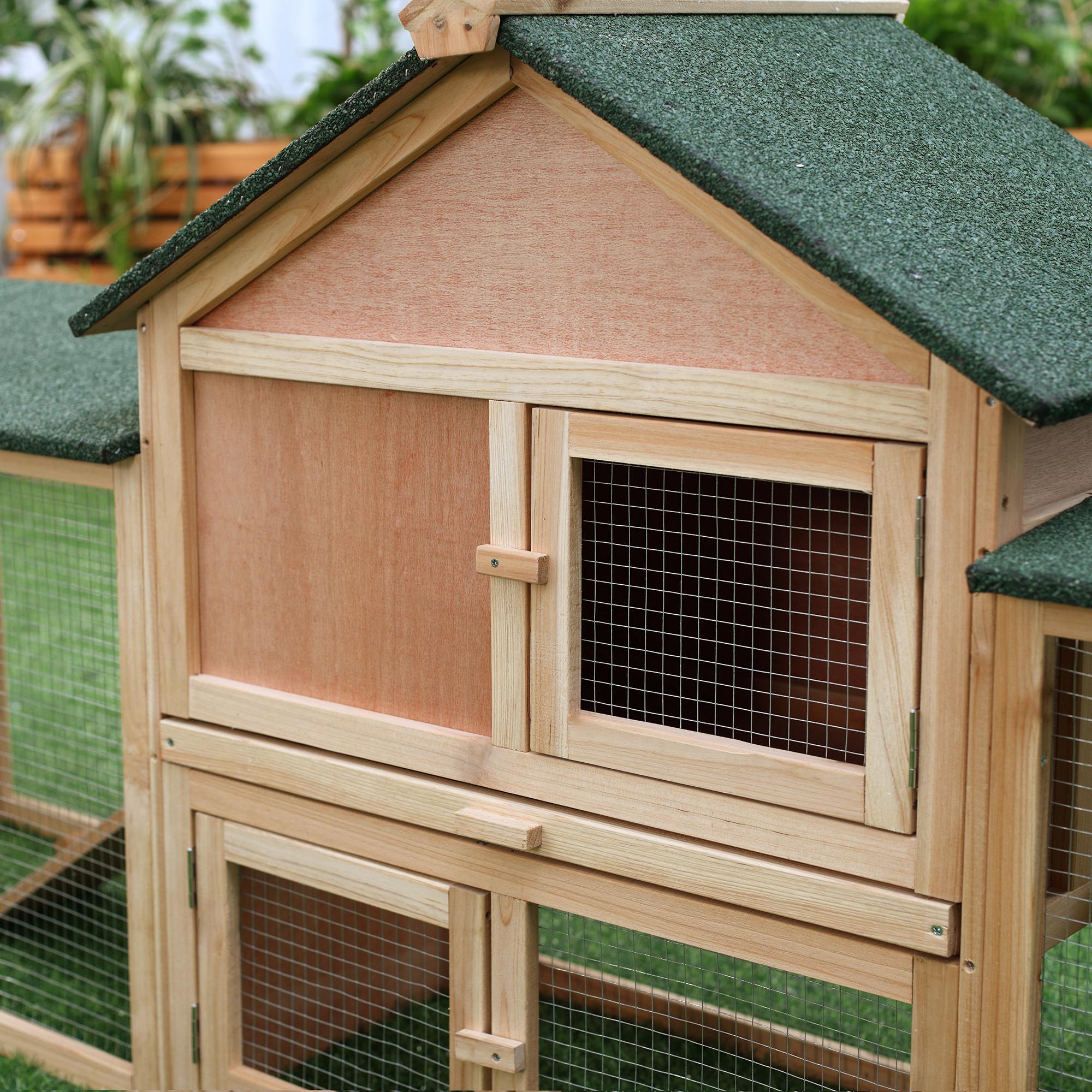 PawHut Deluxe Rabbit Hutch Outdoor - Image 9