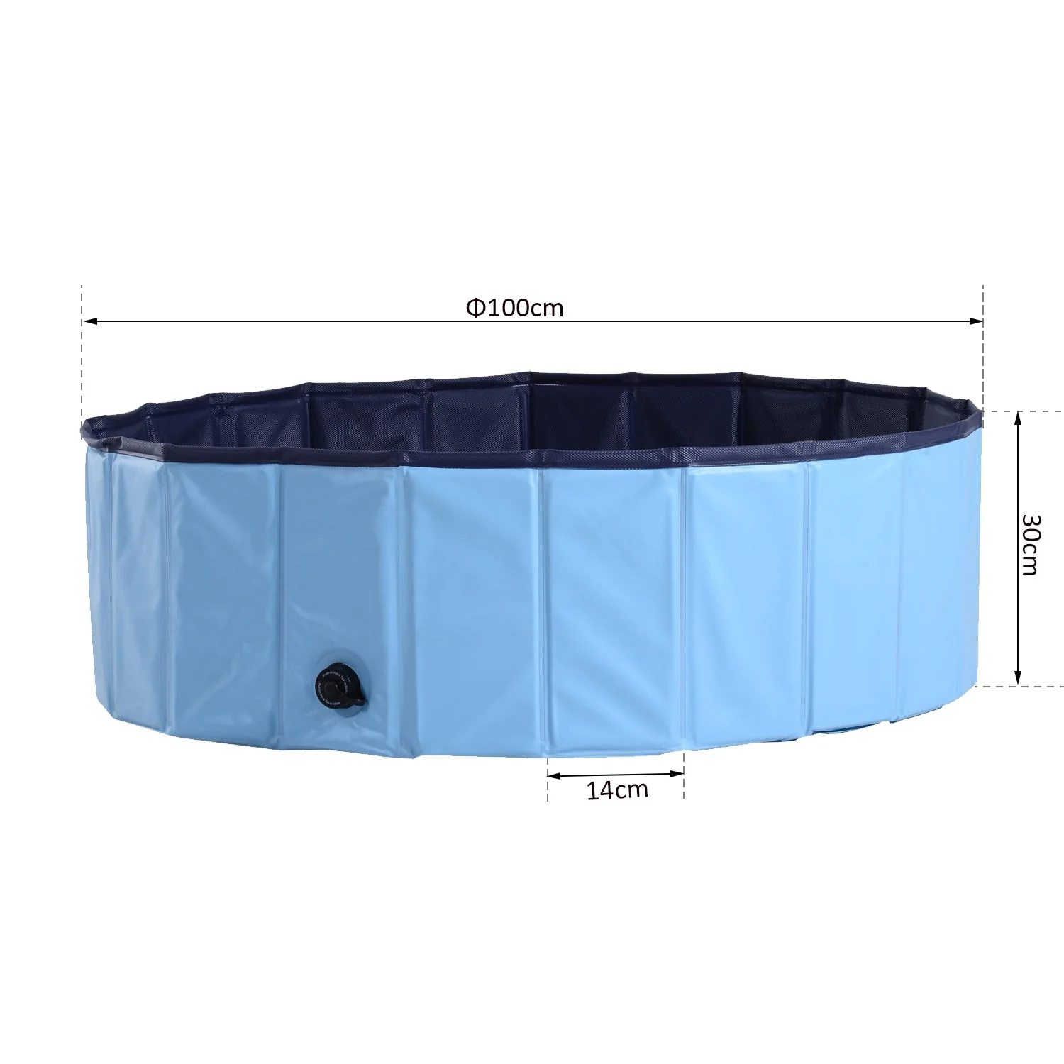 Pawhut Diameter 100X30H cm Pet Swimming Pool-Blue - Image 2