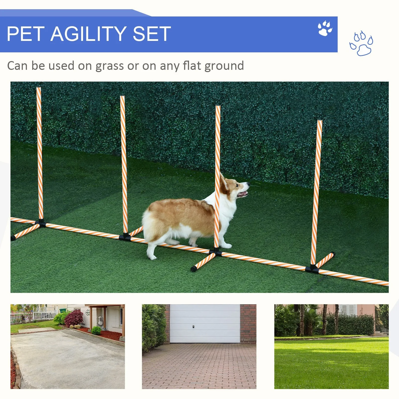PawHut Dog Agility Weave Poles Training Obstacle Course Set Slalom Equipment with Bag - Image 5