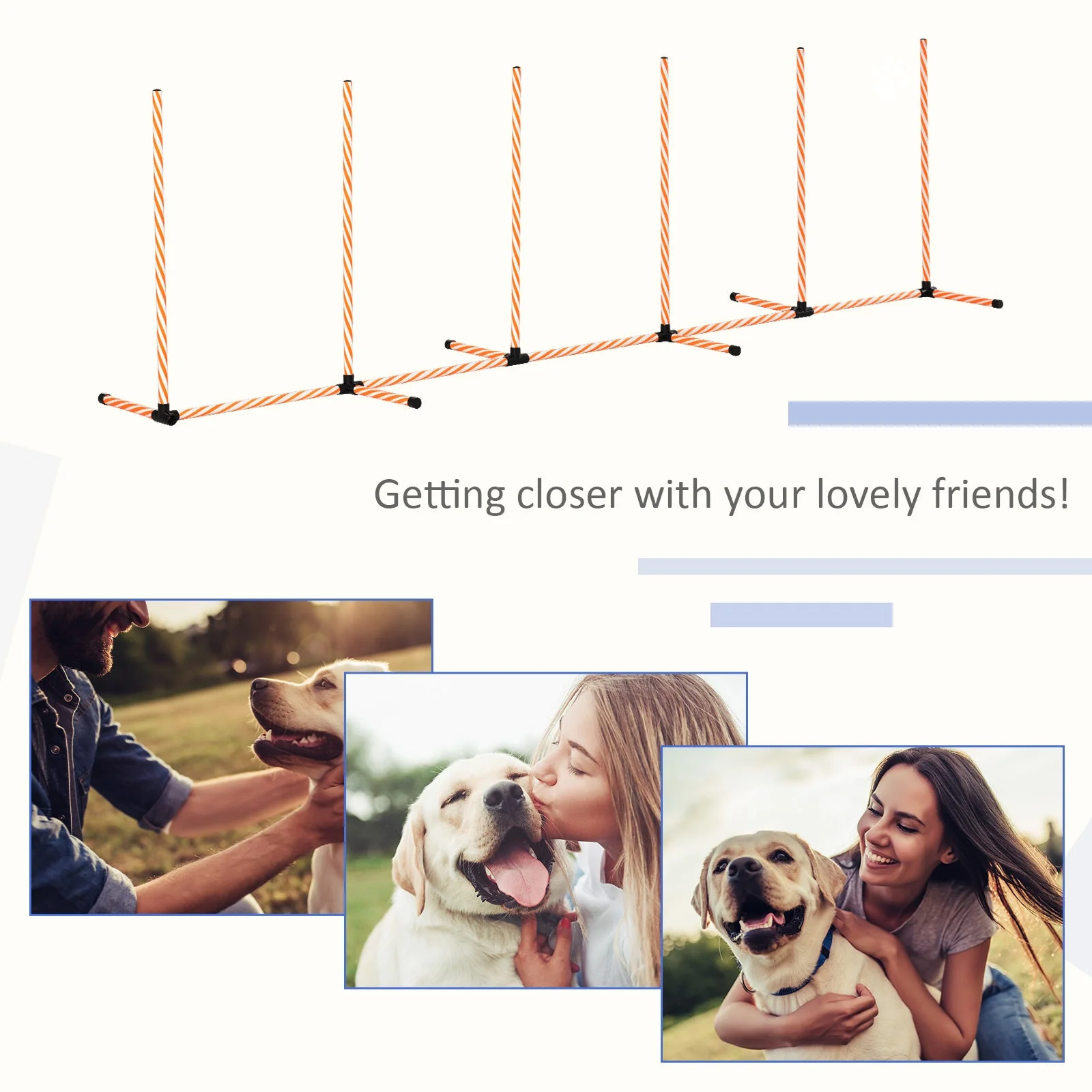 PawHut Dog Agility Weave Poles Training Obstacle Course Set Slalom Equipment with Bag - Image 6