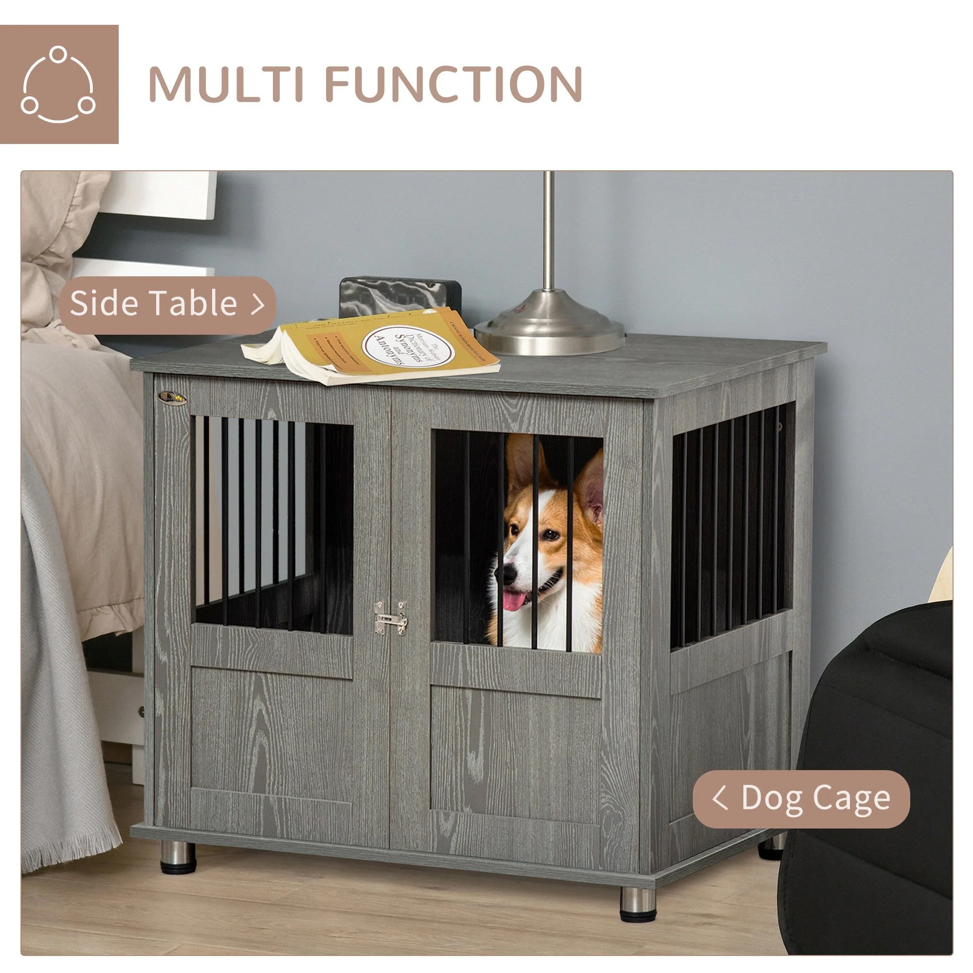 PawHut Dog Crate Furniture End Table - Image 5