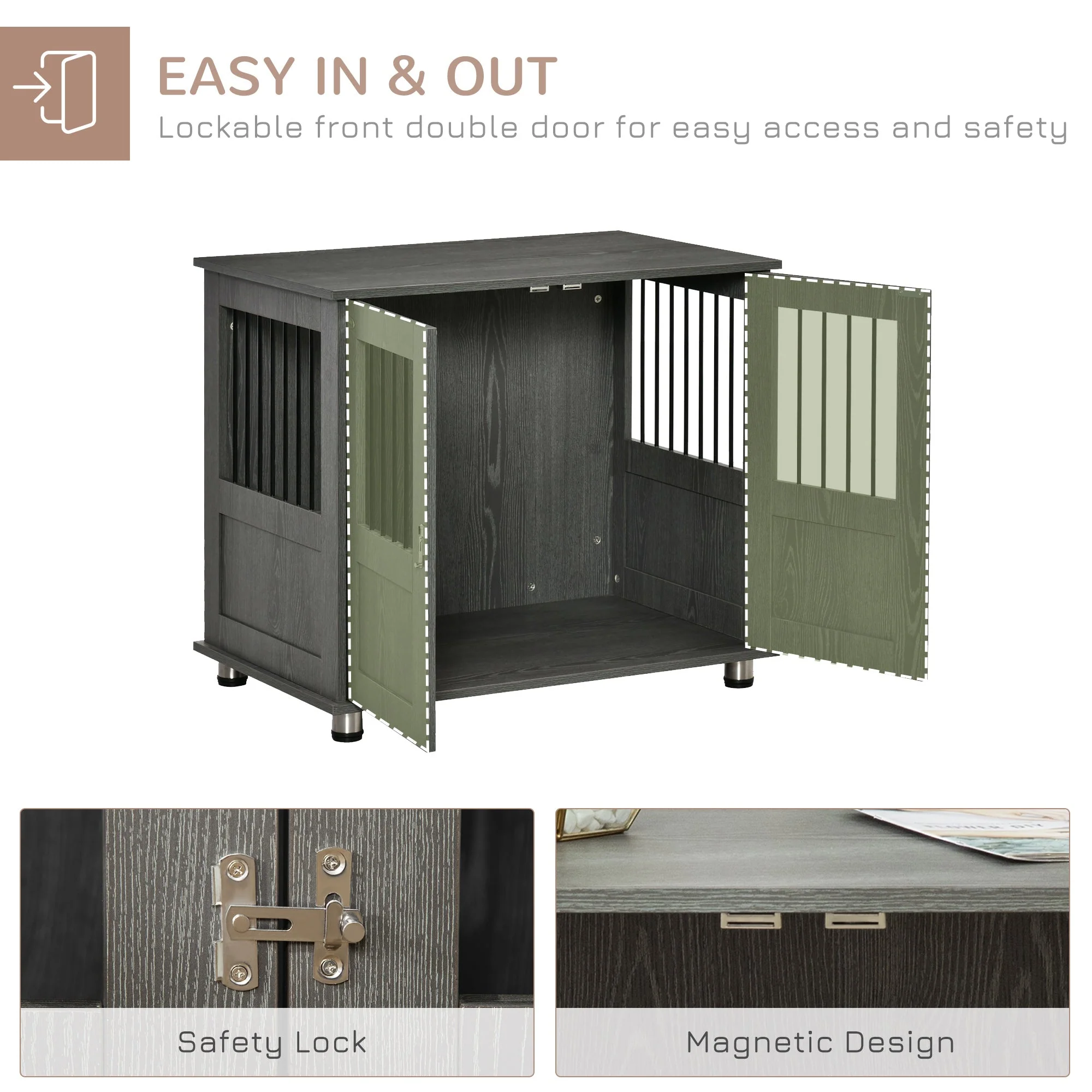 PawHut Dog Crate Furniture End Table - Image 6