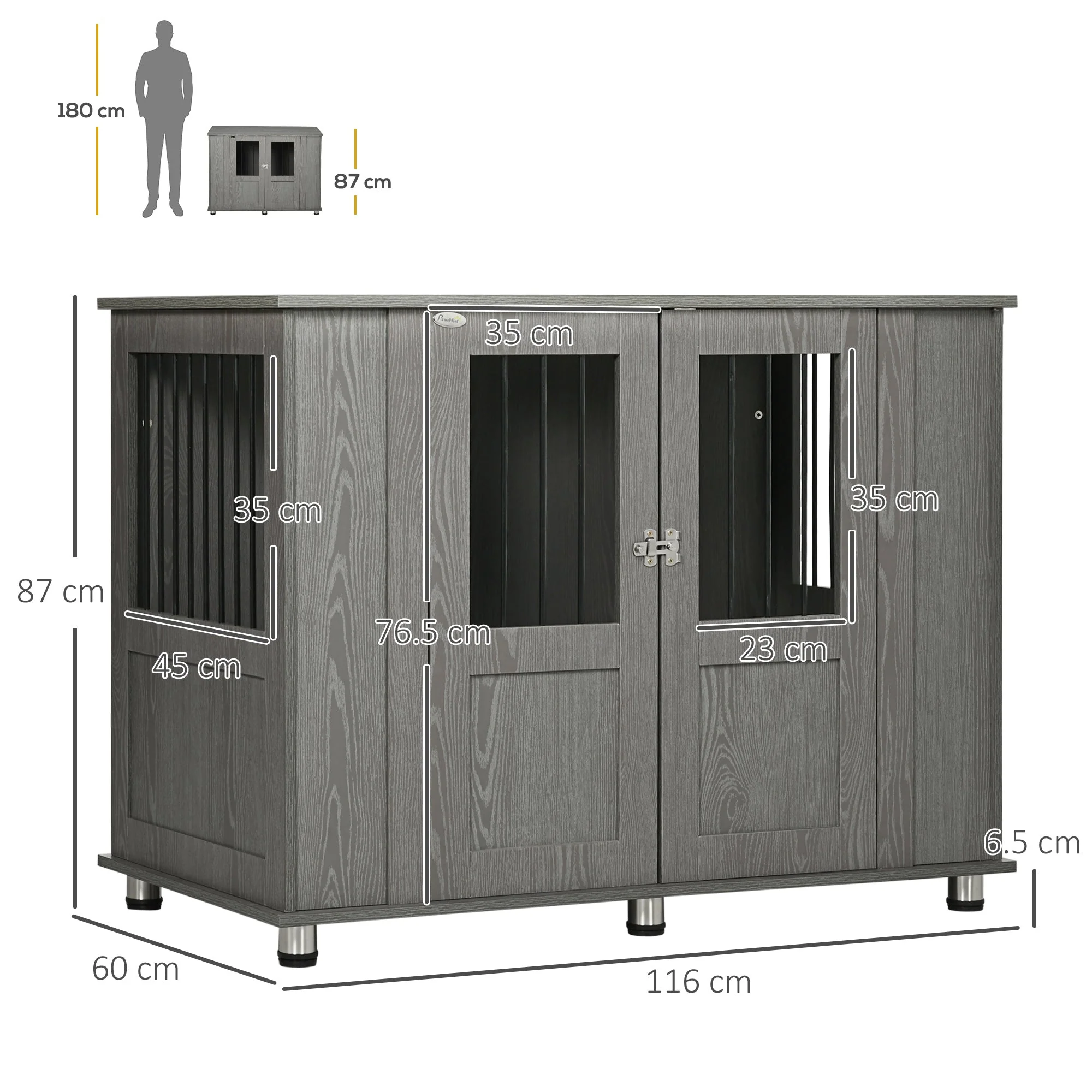 PawHut Dog Crate Furniture End Table - Image 2