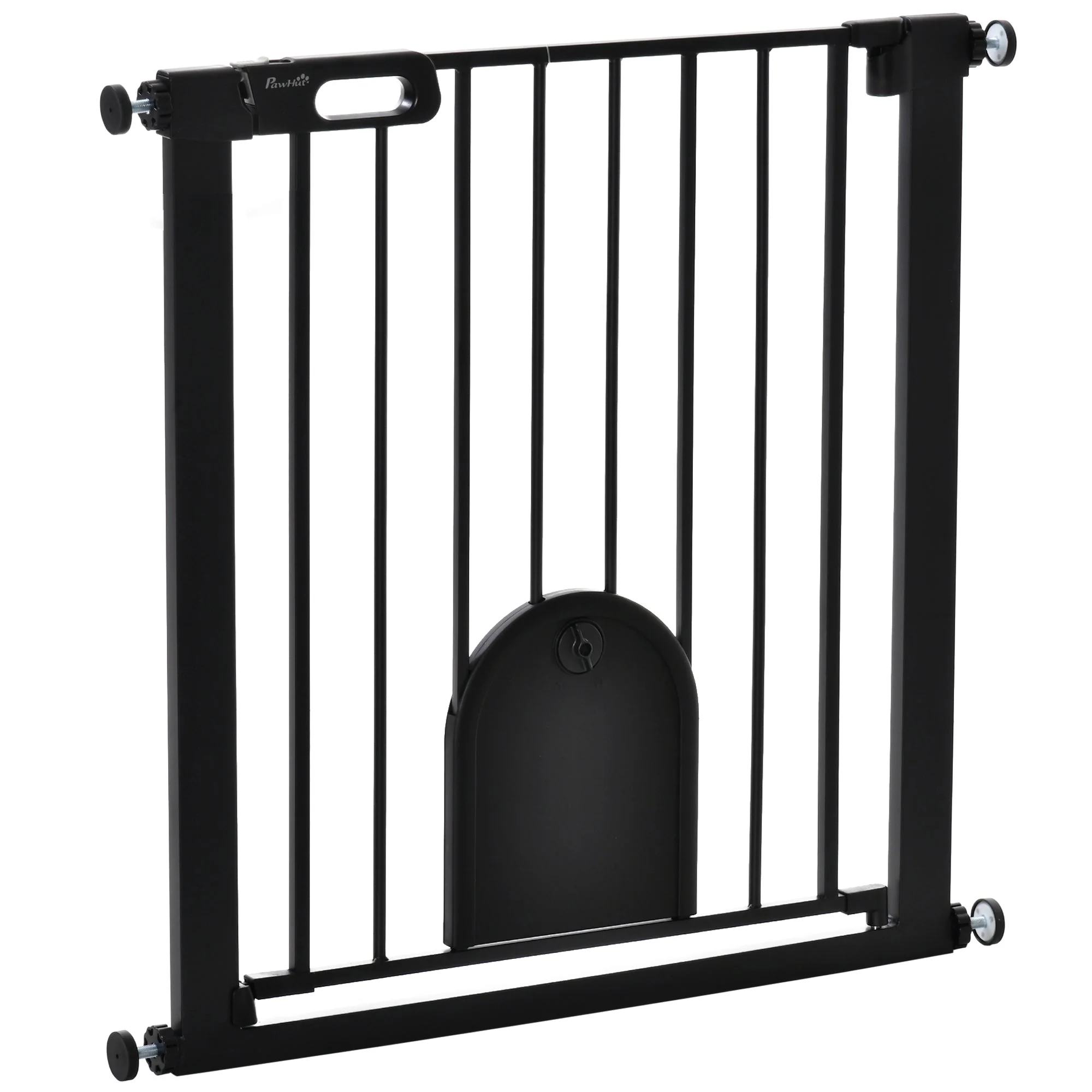 PawHut Dog Gate with Cat Flap Pet Safety Gate Barrier - Image 4