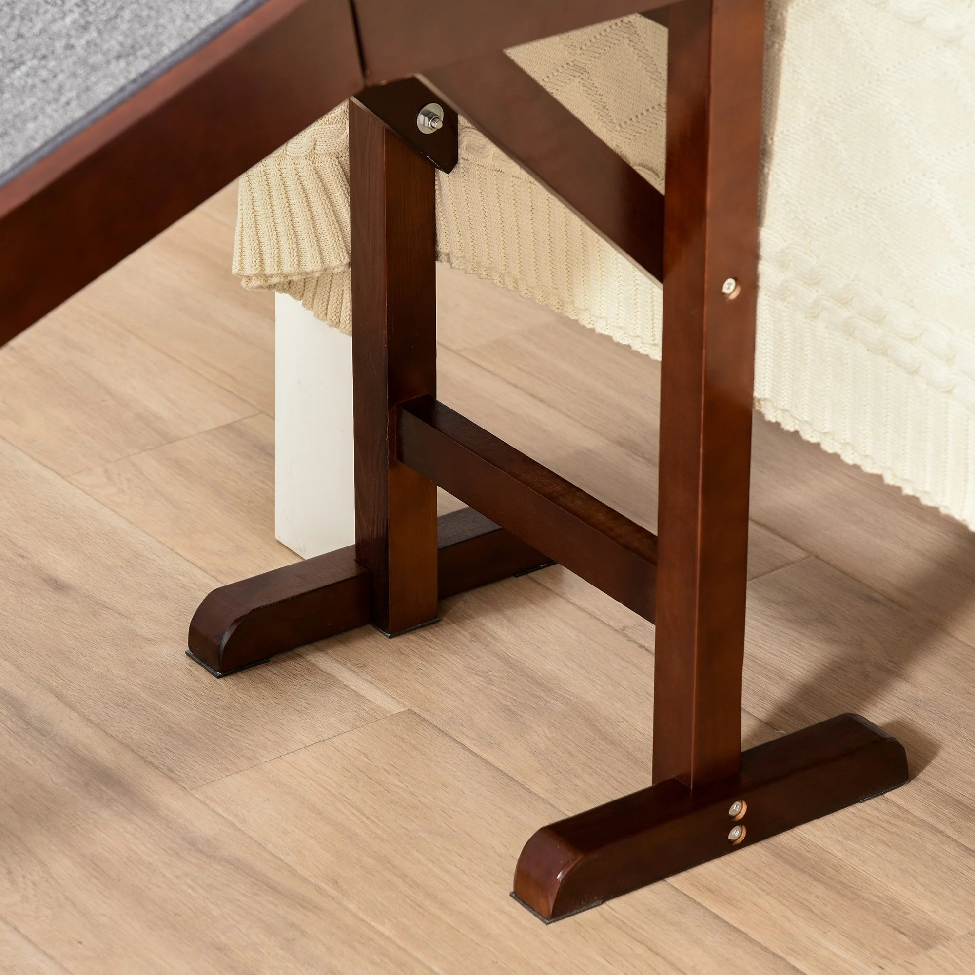 PawHut Dog Ramp Foldable with Non-slip Carpet Top Platform Brown Grey - Image 8