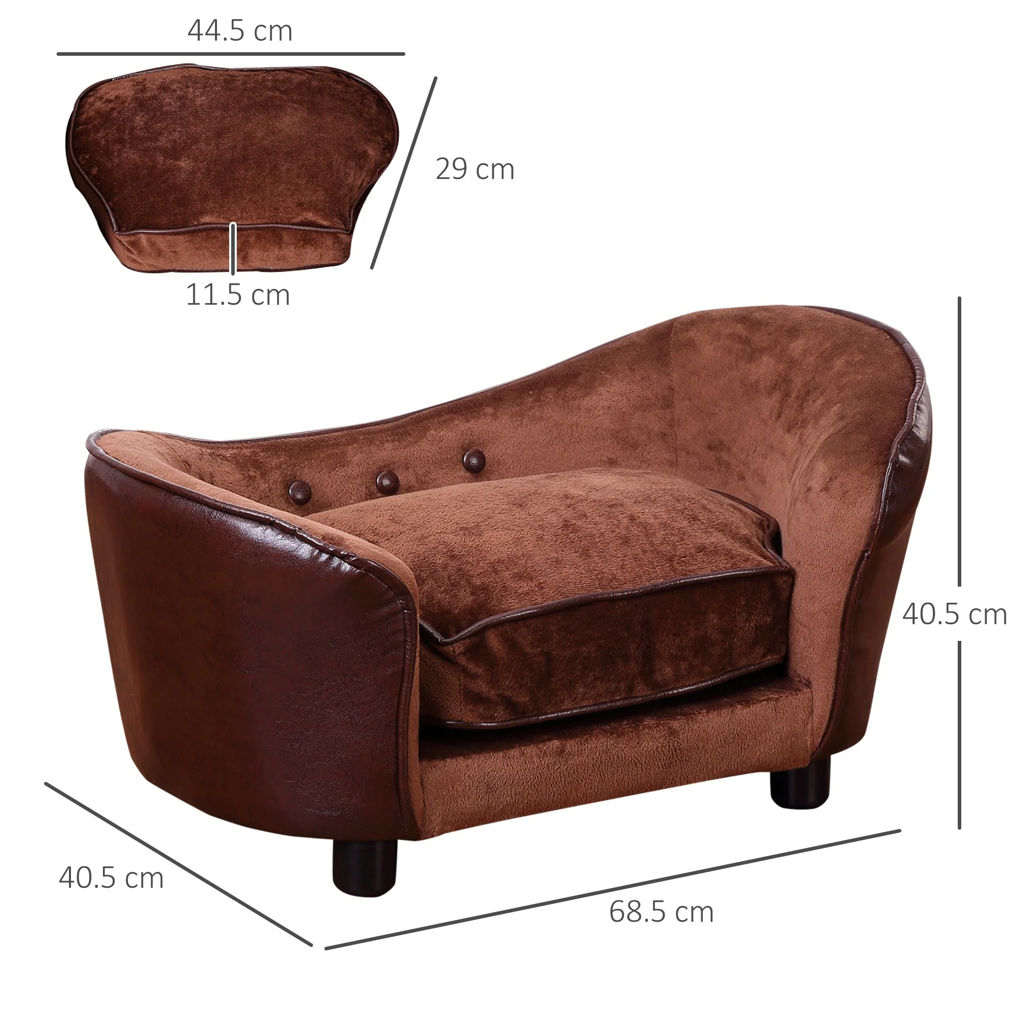 PawHut Dog Sofa Bed for XS-Sized Dogs - Image 5