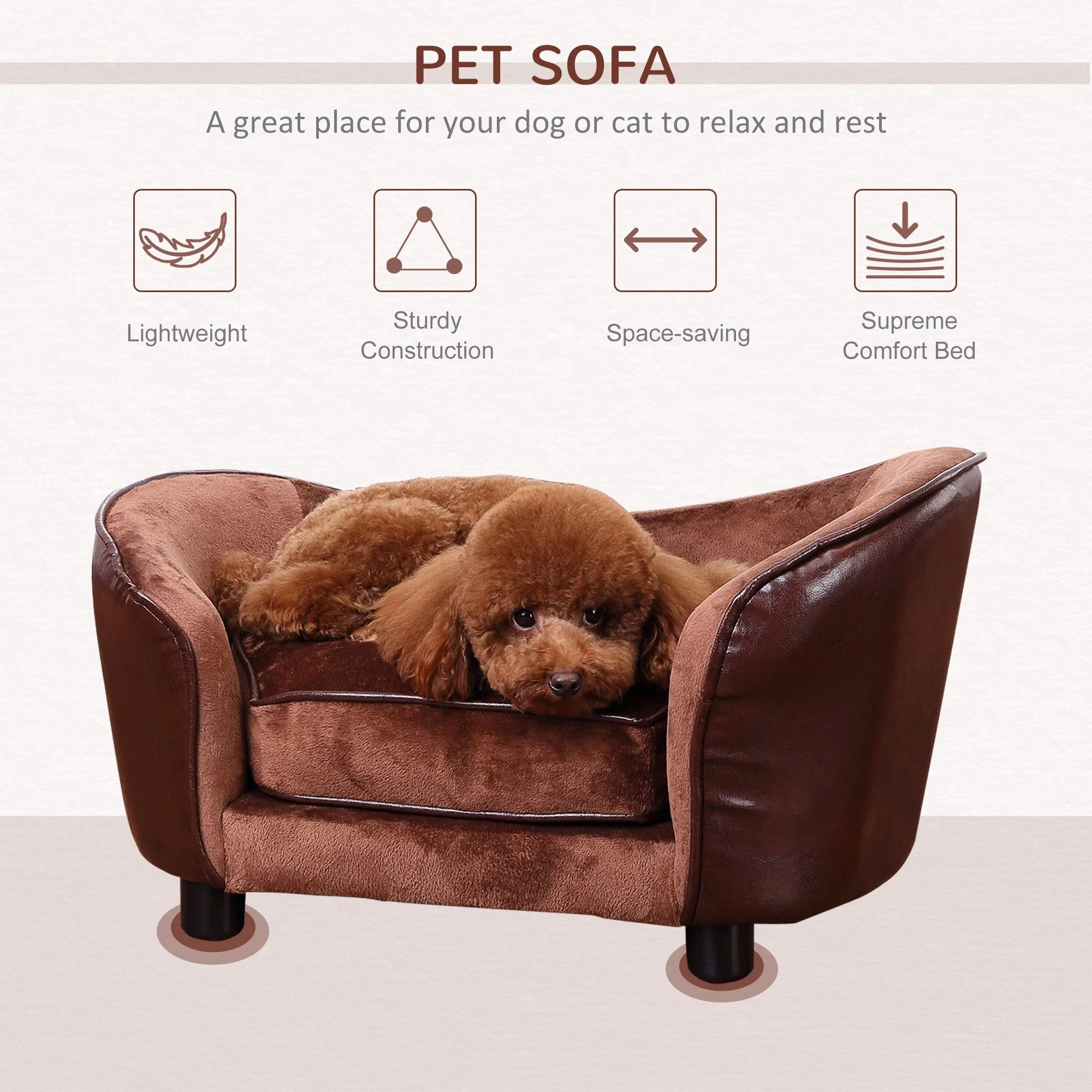 PawHut Dog Sofa Bed for XS-Sized Dogs - Image 6