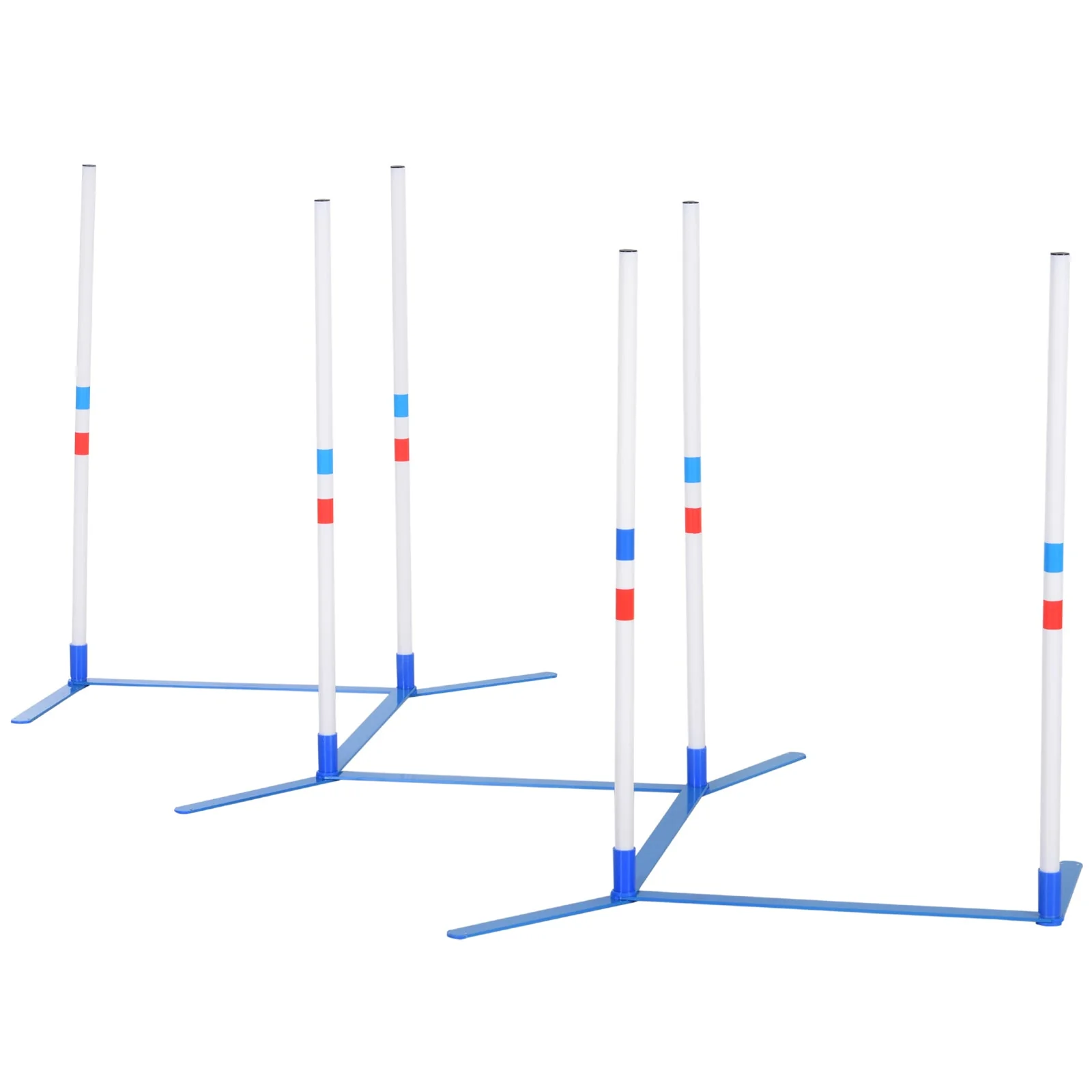 PawHut Dogs Agility Training Polyethylene Weave Poles White/Blue - Image 2