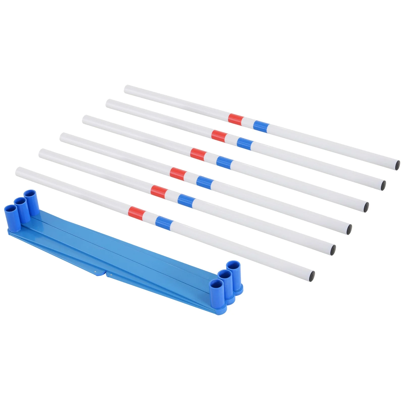 PawHut Dogs Agility Training Polyethylene Weave Poles White/Blue - Image 5