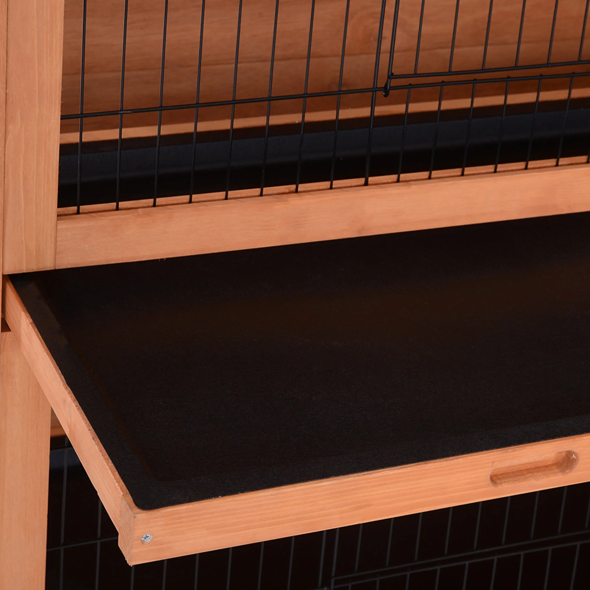 PawHut Double Decker Rabbit Hutch 4FT Guinea Pig Cage with No Leak Trays for Outdoor - Image 8
