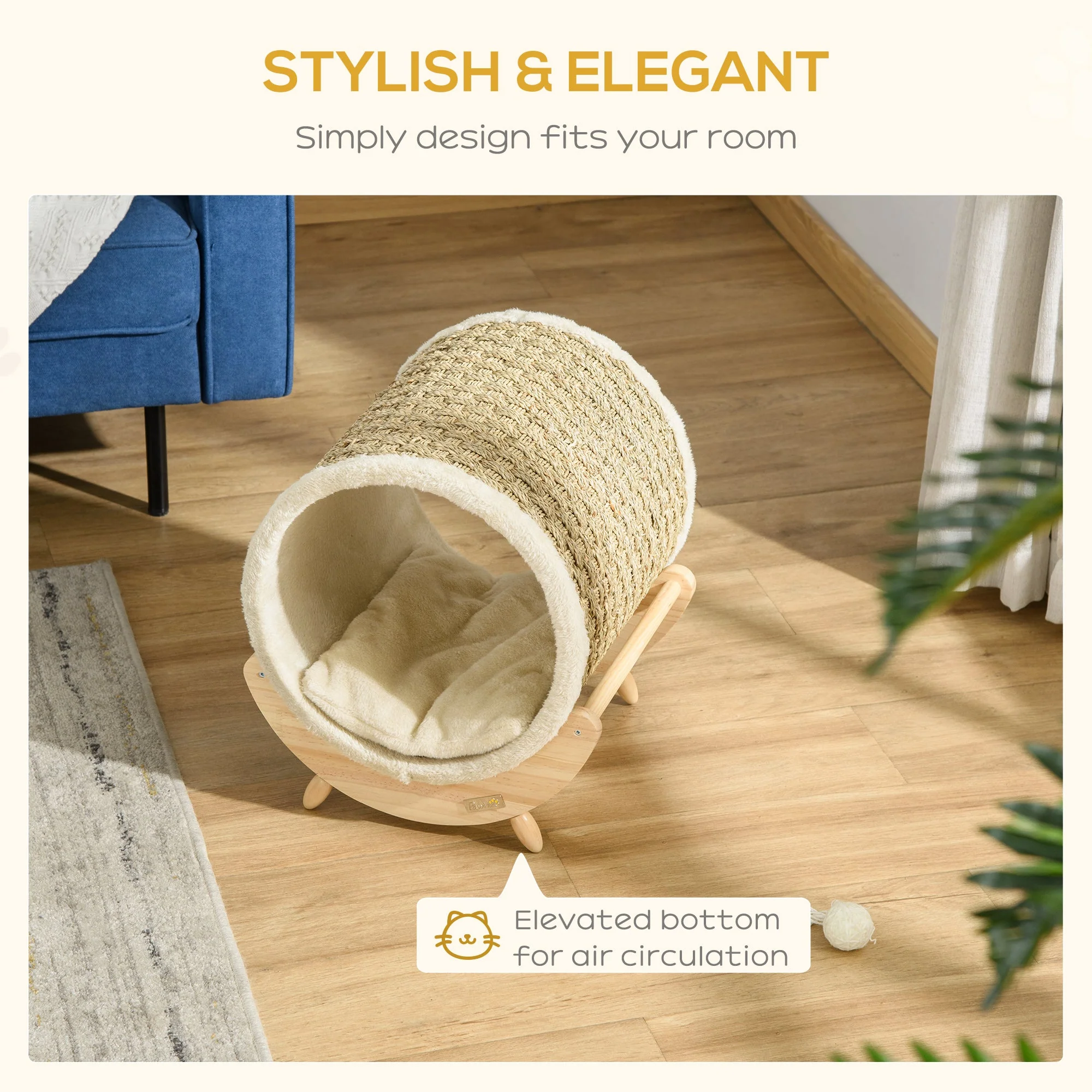 PawHut Elevated Cat House - Image 7