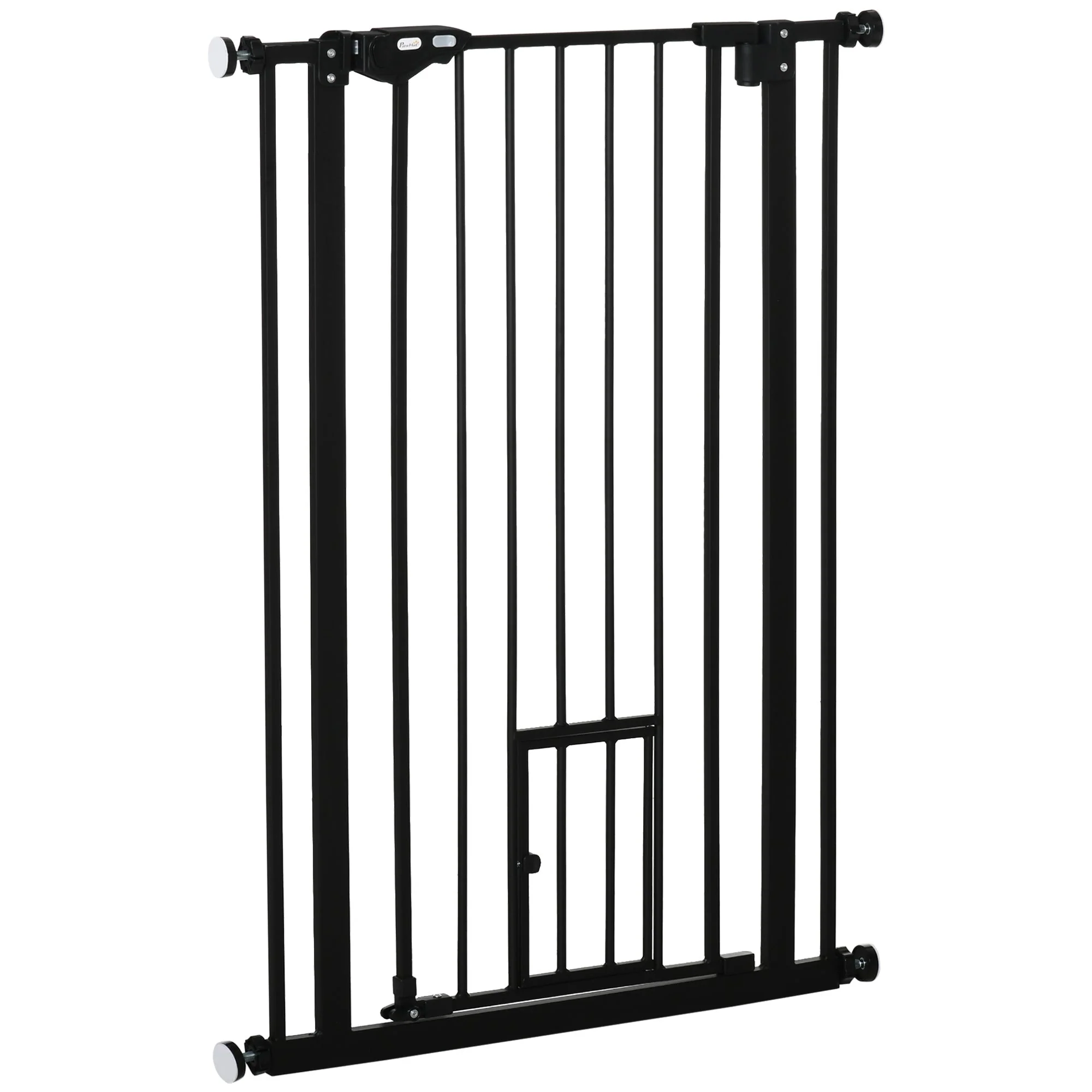 PawHut Extra Tall Dog Gate with Cat Door - Image 2