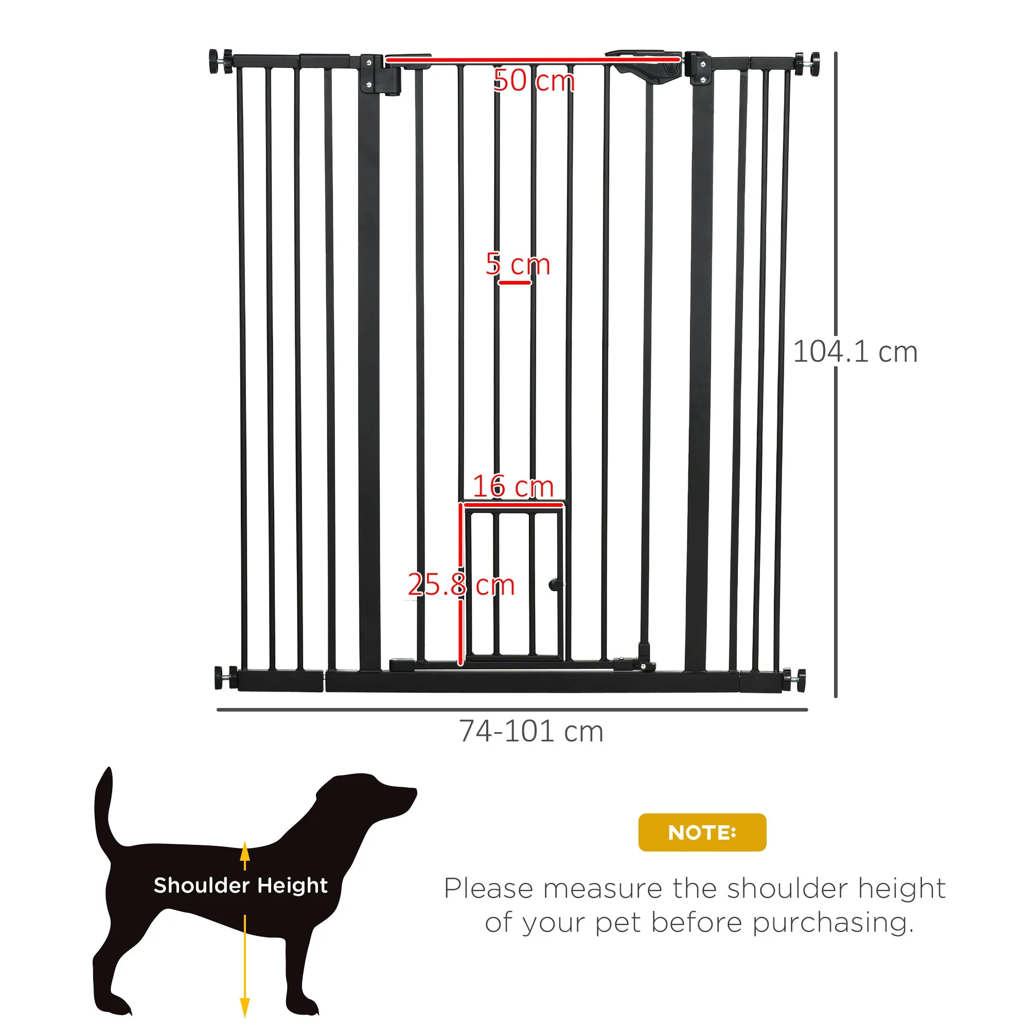 PawHut Extra Tall Pet Gate - Image 2