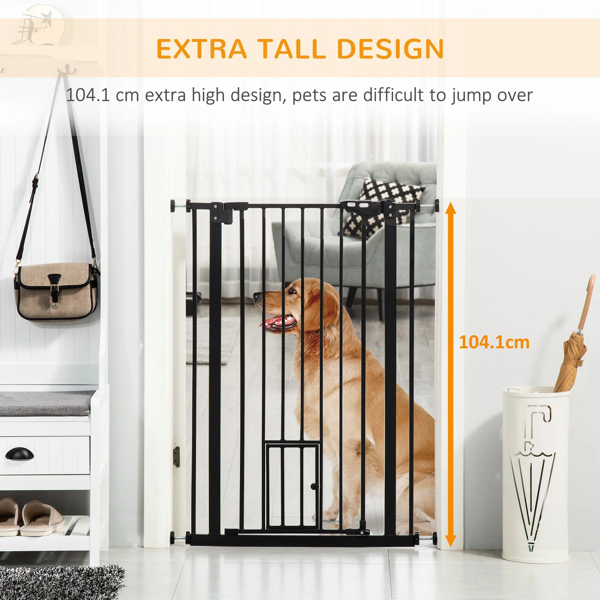 PawHut Extra Tall Pet Gate - Image 6