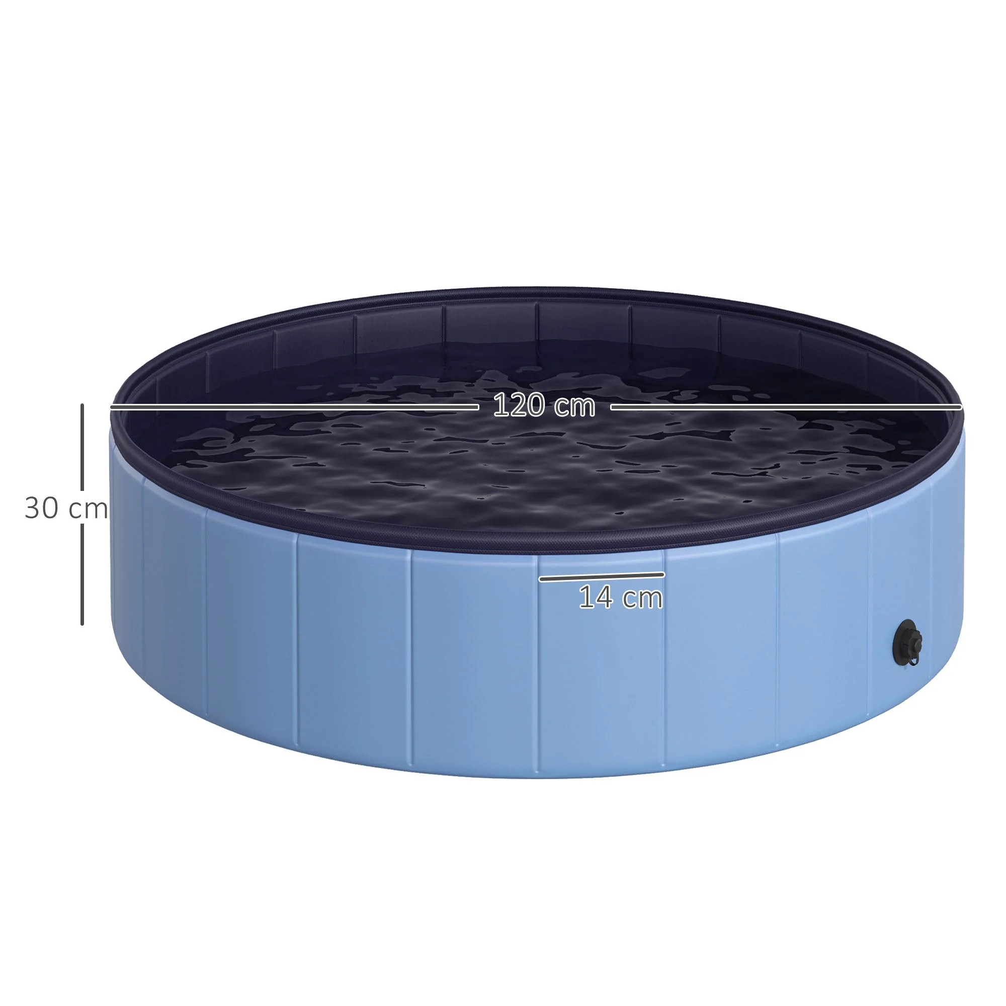Pawhut Foldable Dog Paddling Pool Pet Cat Swimming Pool Indoor/Outdoor Collapsible Summer Bathing Tub Shower Tub Puppy Washer (?120  30H cm - Image 2