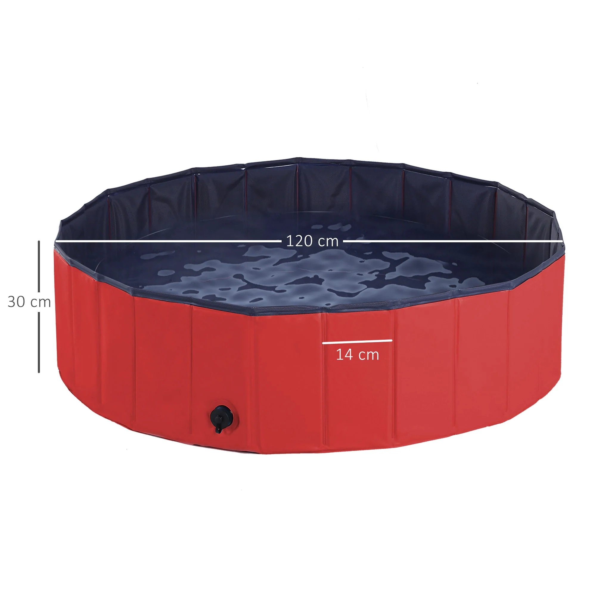 Pawhut Foldable Dog Paddling Pool Pet Cat Swimming Pool Indoor/Outdoor Collapsible Summer Bathing Tub Shower Tub Puppy Washer (?120  30H cm - Image 2