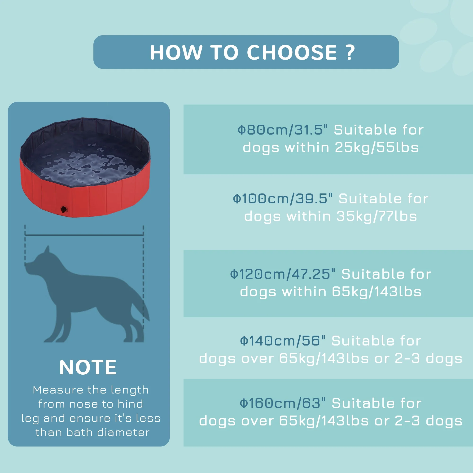 Pawhut Foldable Dog Paddling Pool Pet Cat Swimming Pool Indoor/Outdoor Collapsible Summer Bathing Tub Shower Tub Puppy Washer (?120  30H cm - Image 7