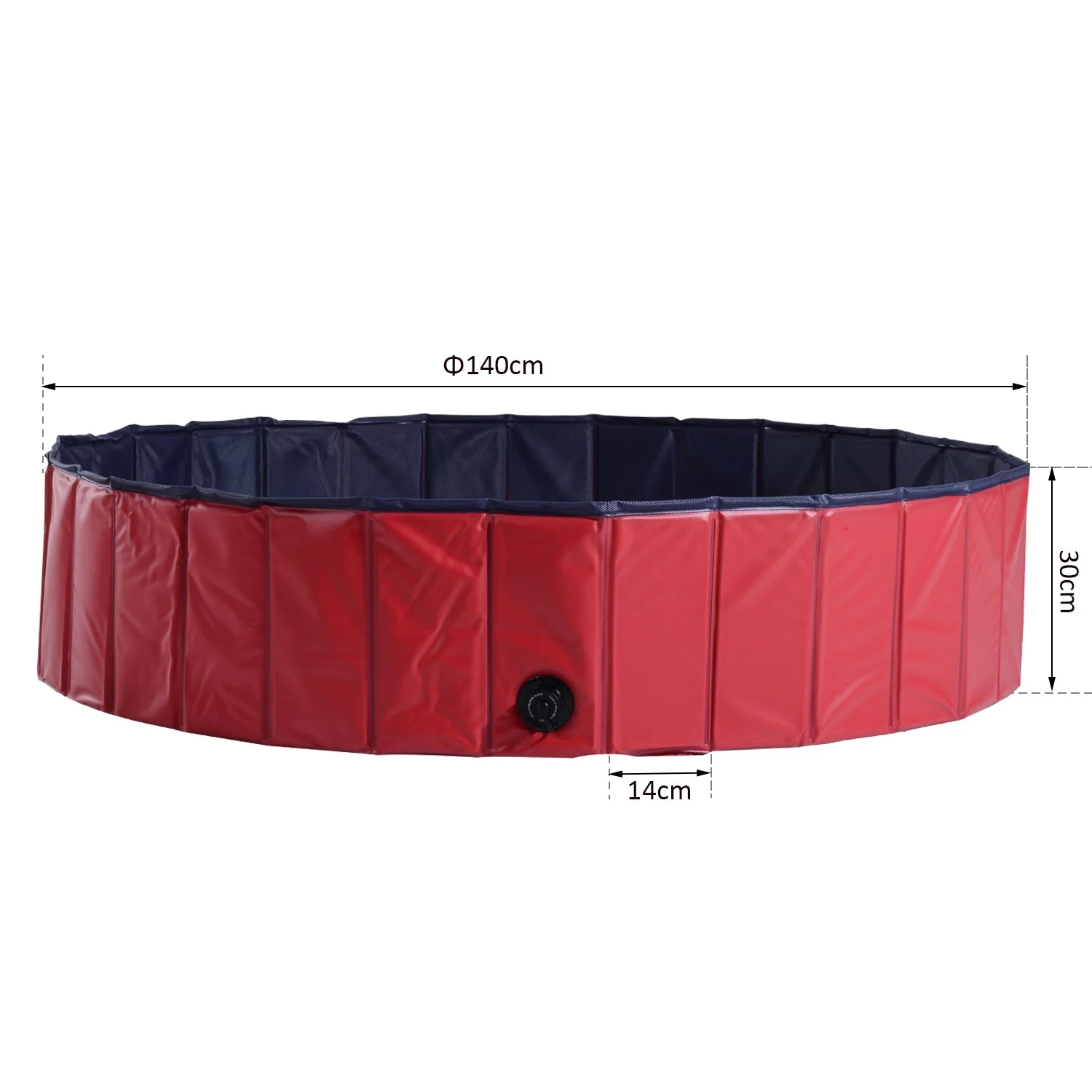 PawHut Foldable Dog Paddling Pool Pet Cat Swimming Pool Indoor/Outdoor Collapsible Summer Bathing Tub Shower Tub Puppy Washer ?140 x 30H cm - Image 4