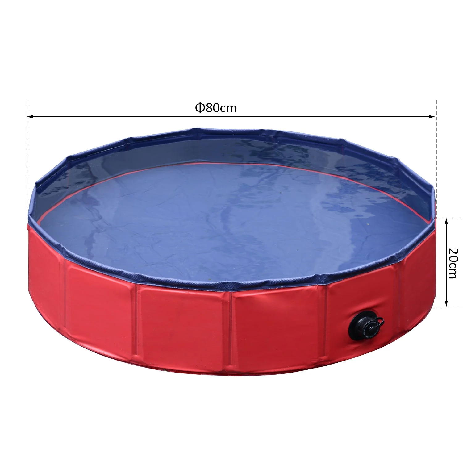PawHut Foldable Dog Paddling Pool Pet Cat Swimming Pool Indoor/Outdoor Collapsible Summer Bathing Tub Shower Tub Puppy Washer ?80 × 20H cm - Image 3