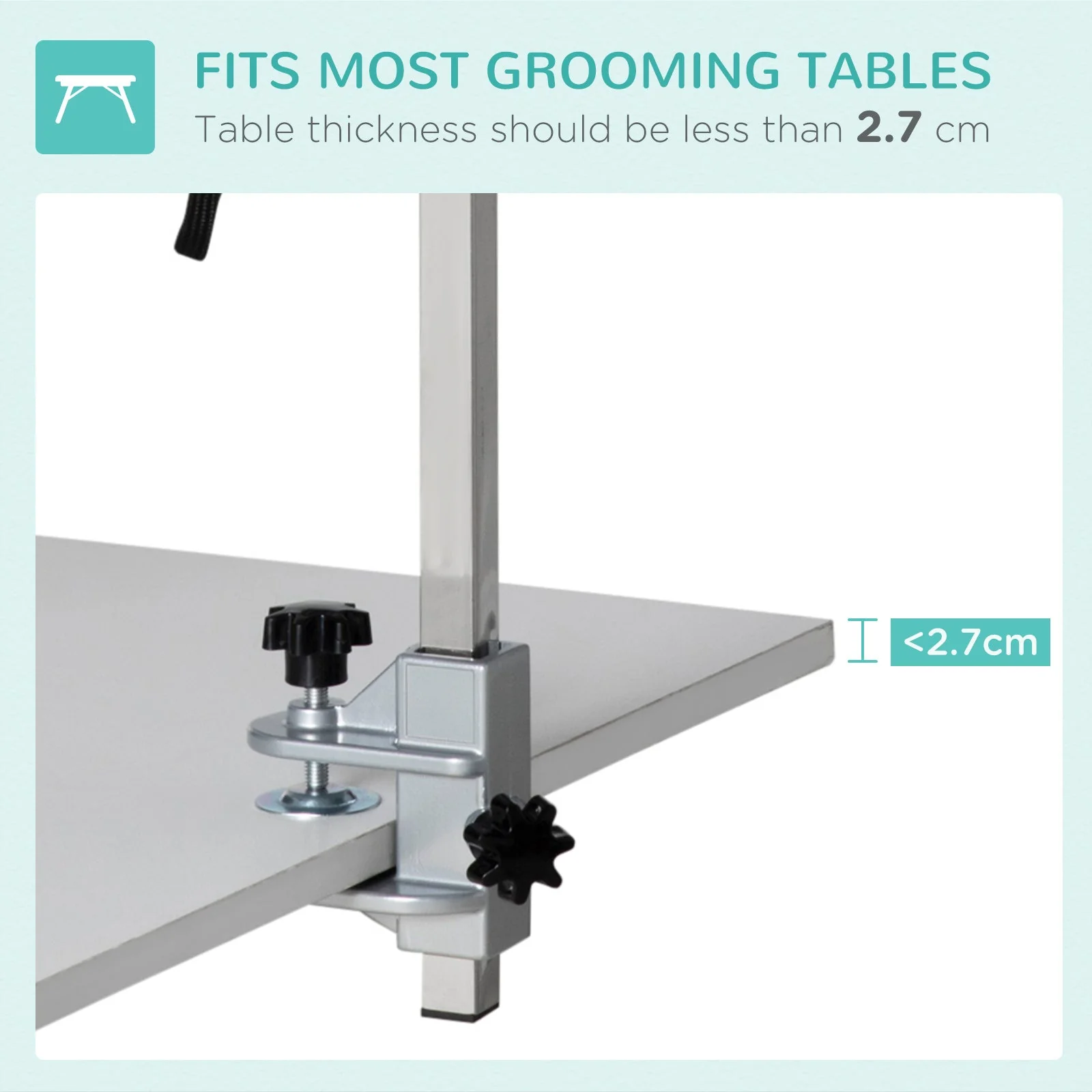 PawHut Foldable Pet Grooming Arm with Clamp - Image 2