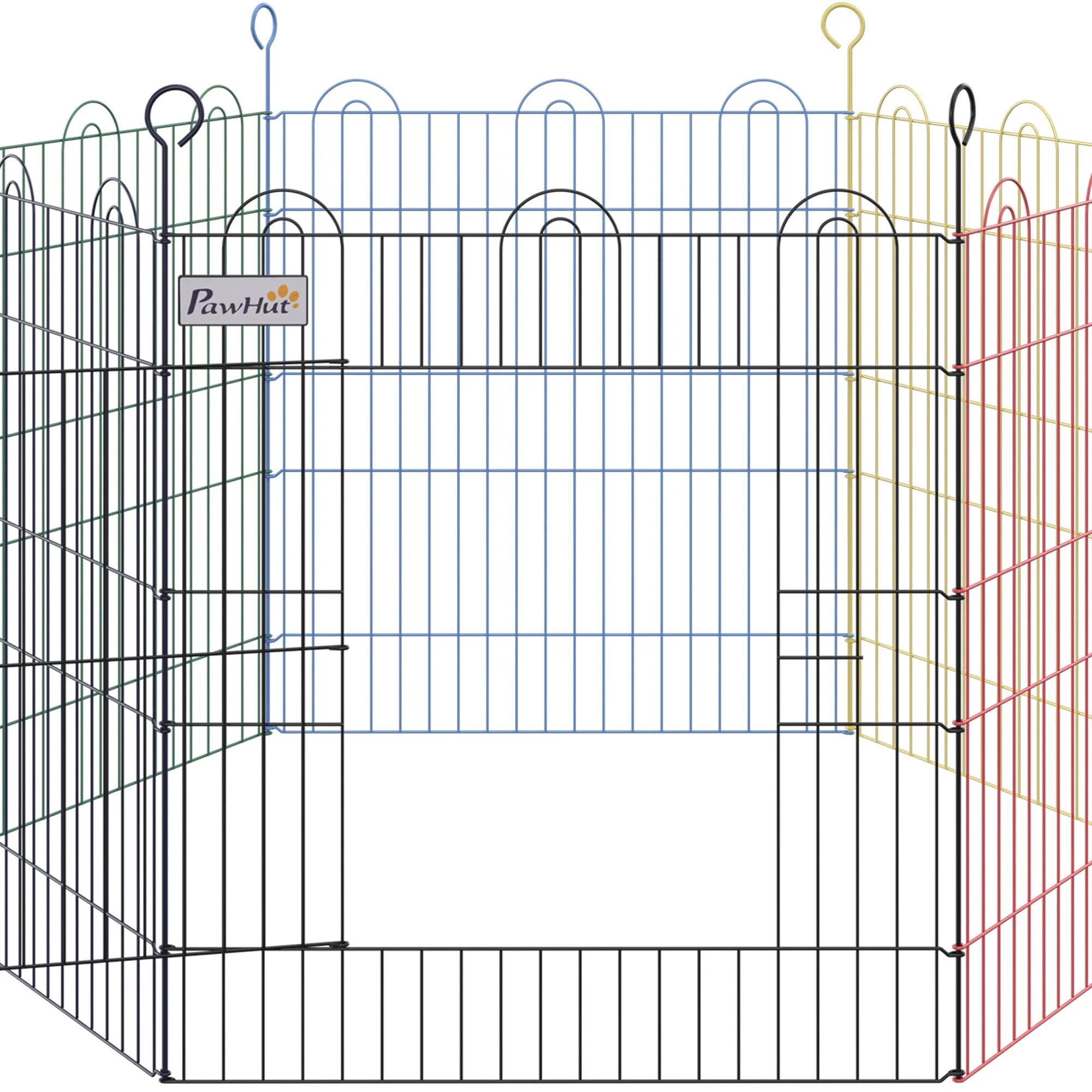 PawHut Foldable Pet Playpen Puppy Pen w/ Door Metal Indoor & Outdoor - Image 9
