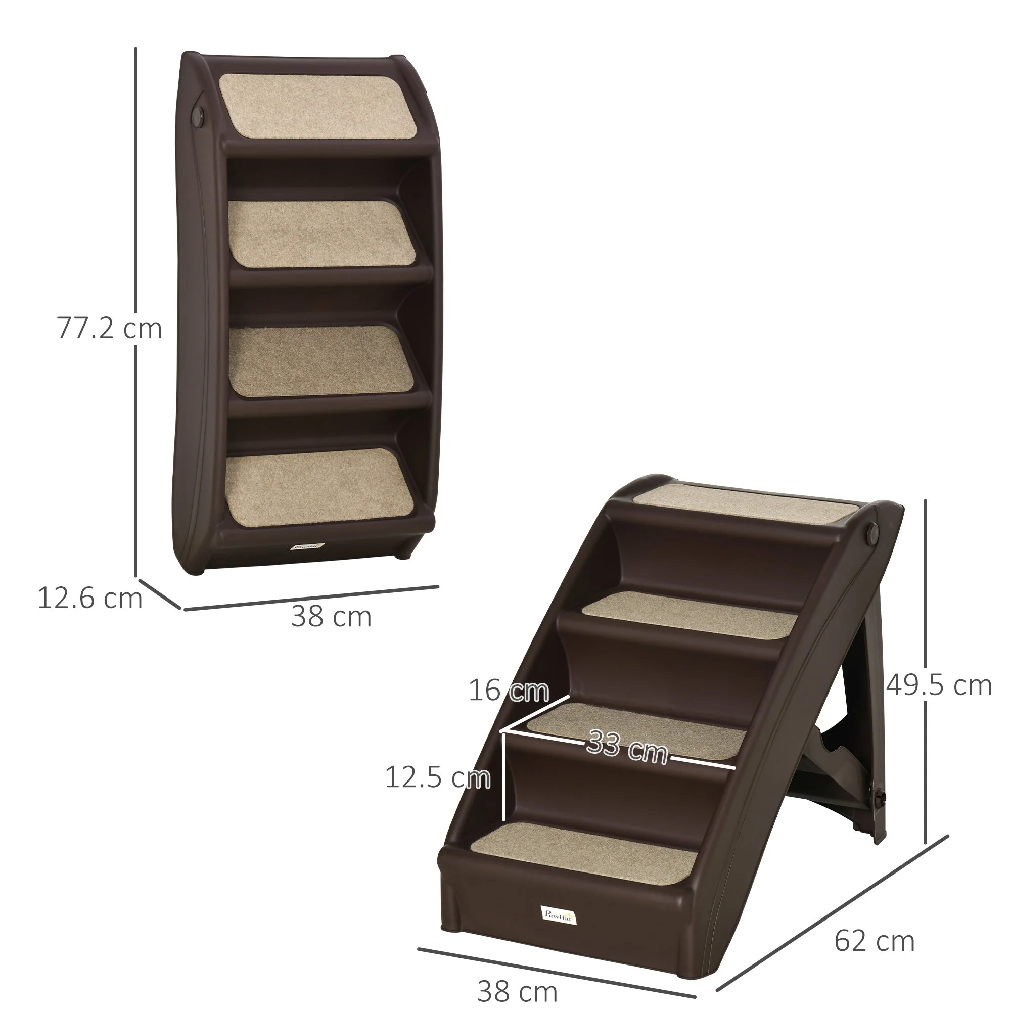 PawHut Foldable Pet Stairs - Image 3