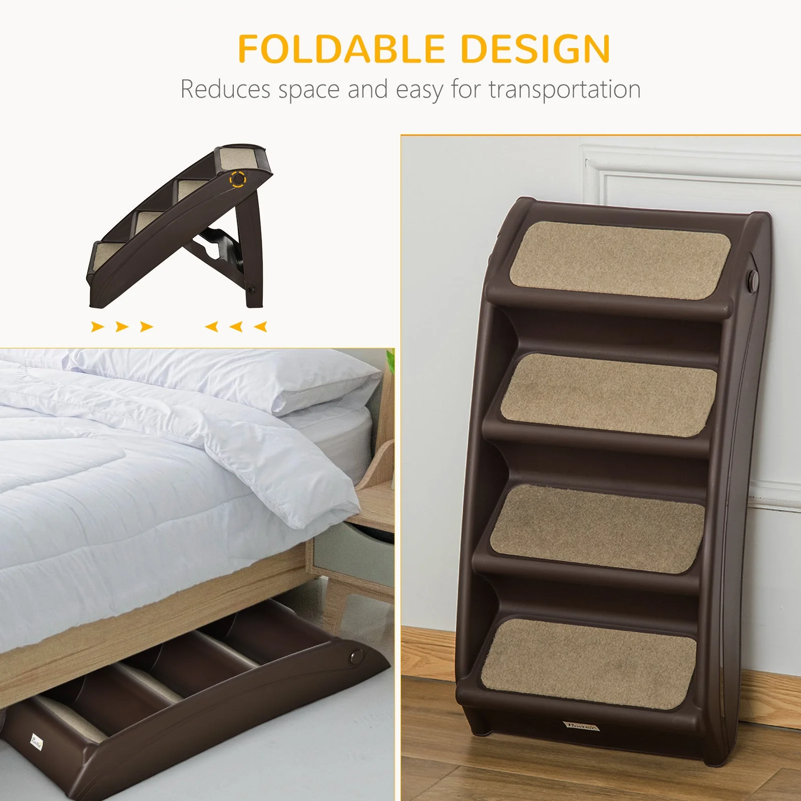 PawHut Foldable Pet Stairs - Image 4