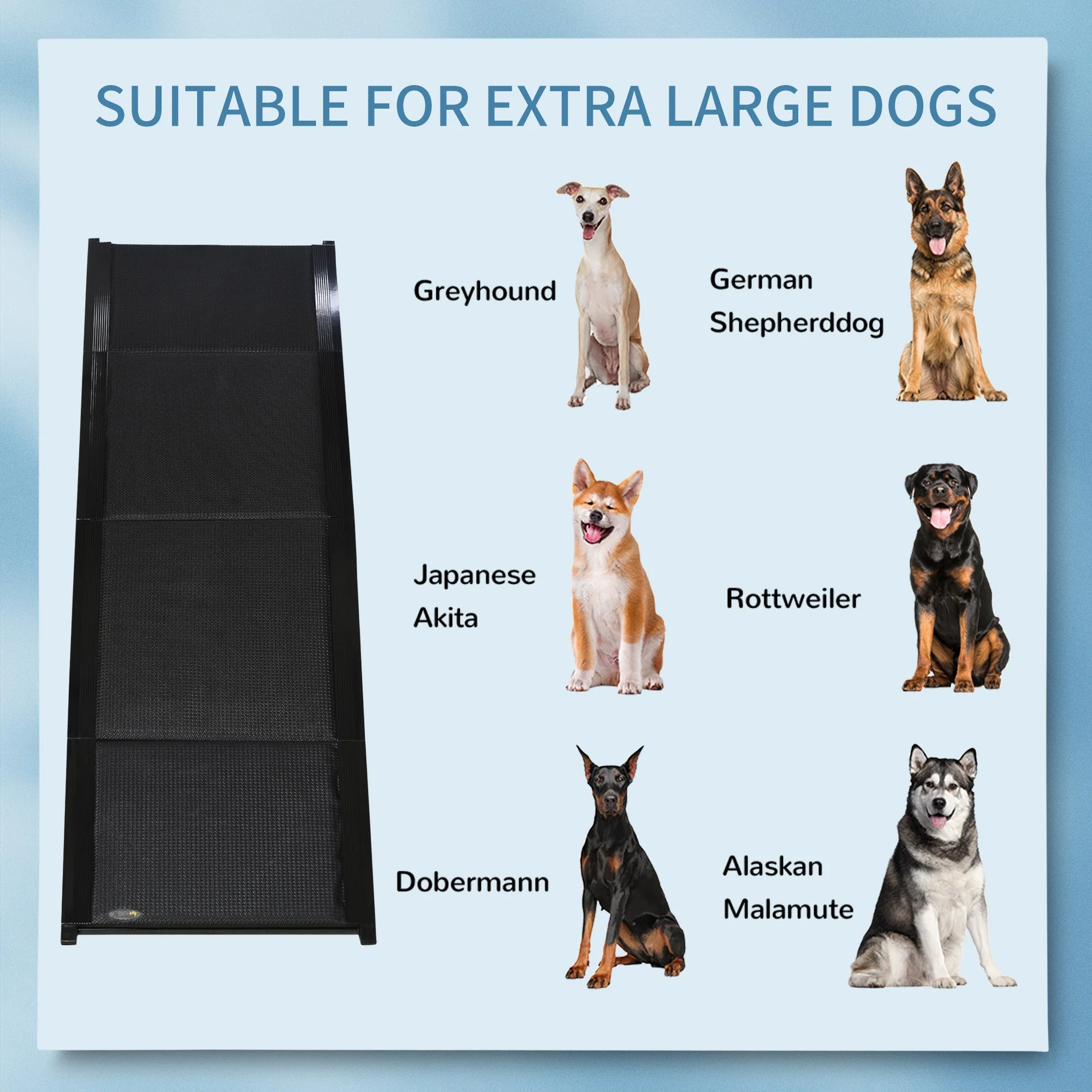 PawHut Folding Dog Ramp for Car for Extra Large Dogs - Image 4