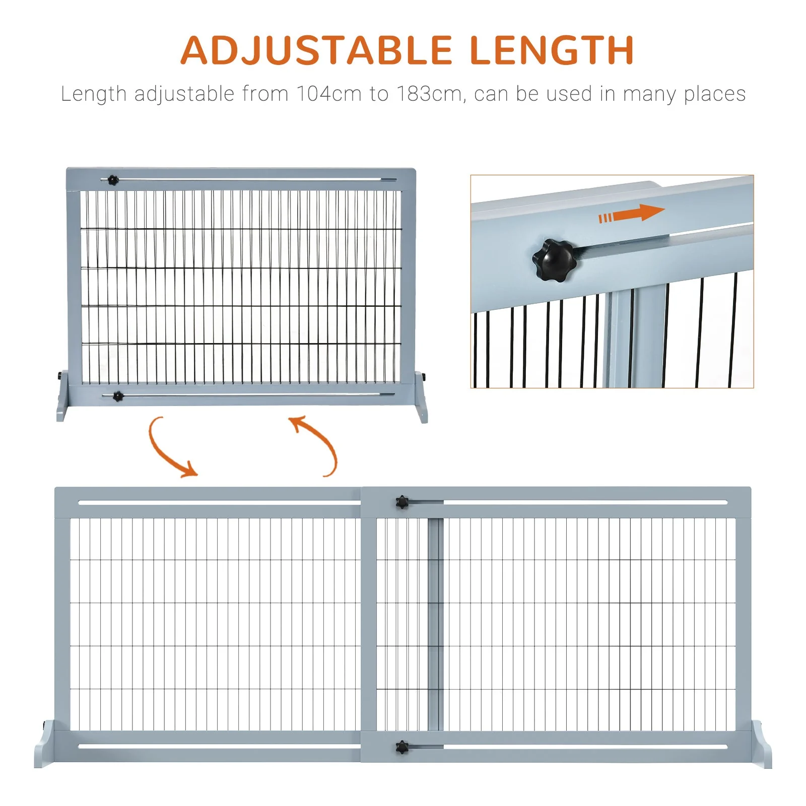 PawHut Freestanding Dog Gate - Image 4