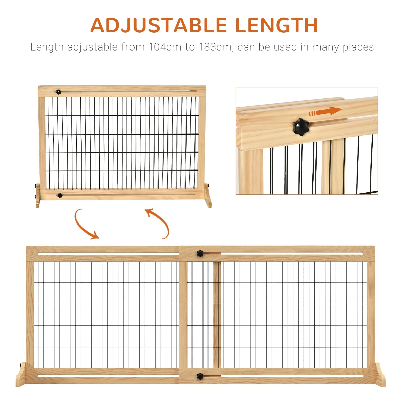 PawHut Freestanding Dog Gate - Image 5