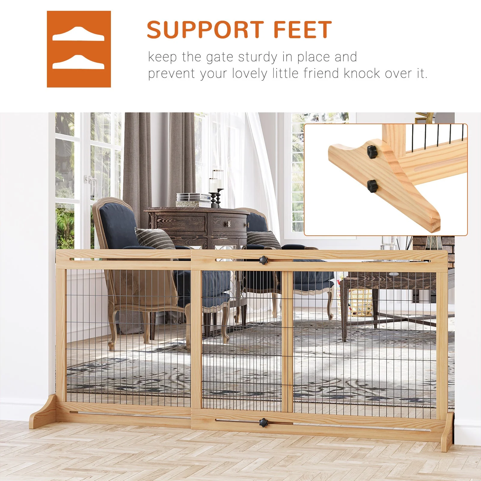 PawHut Freestanding Dog Gate - Image 6