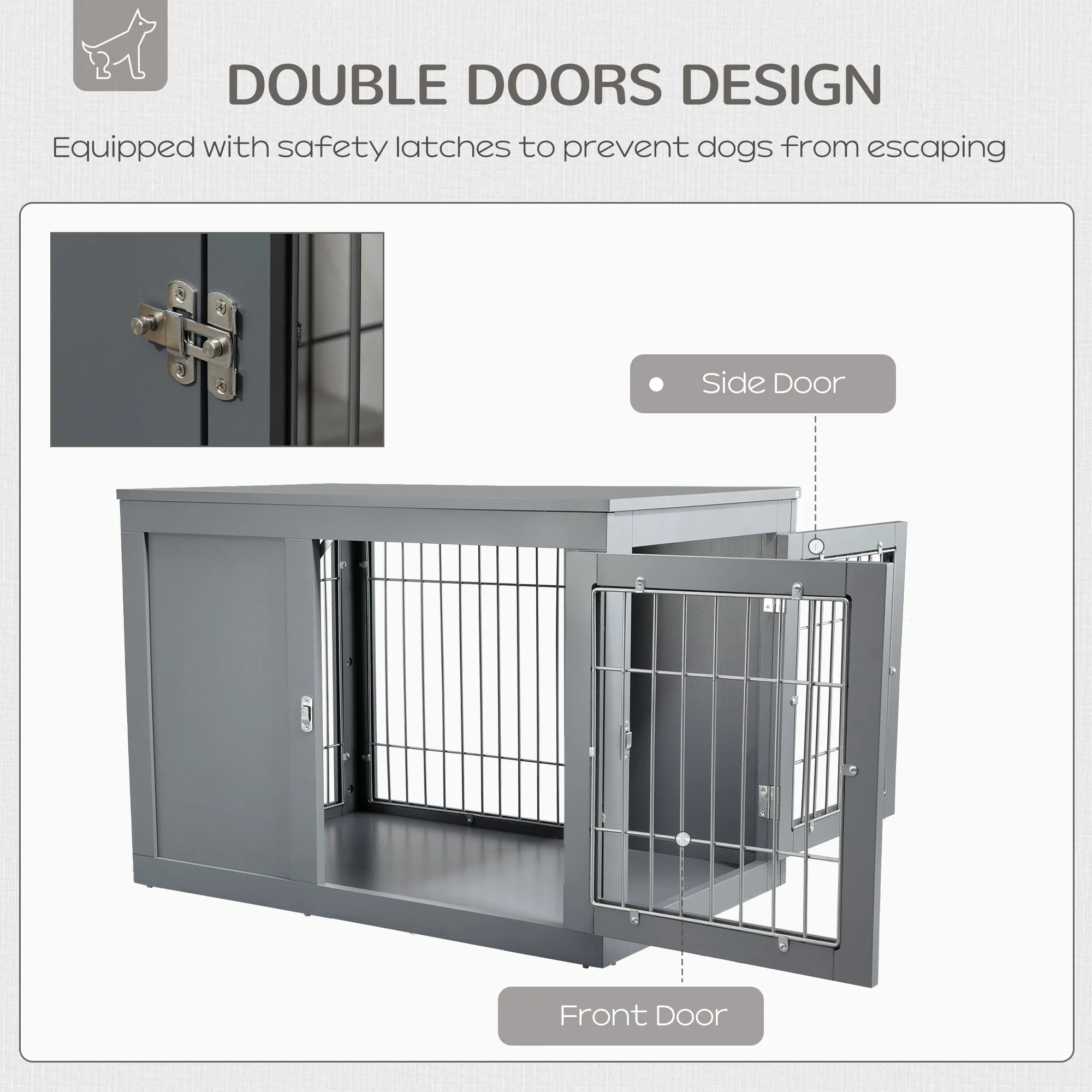 PawHut Furniture Style Dog Crate for Small and Medium Dogs - Image 6