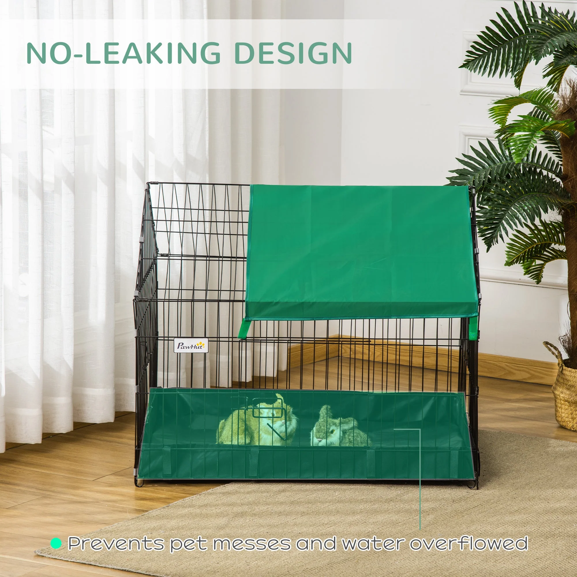 PawHut Guinea Pig Cage Small Animal Habitat Rabbit House - Image 7