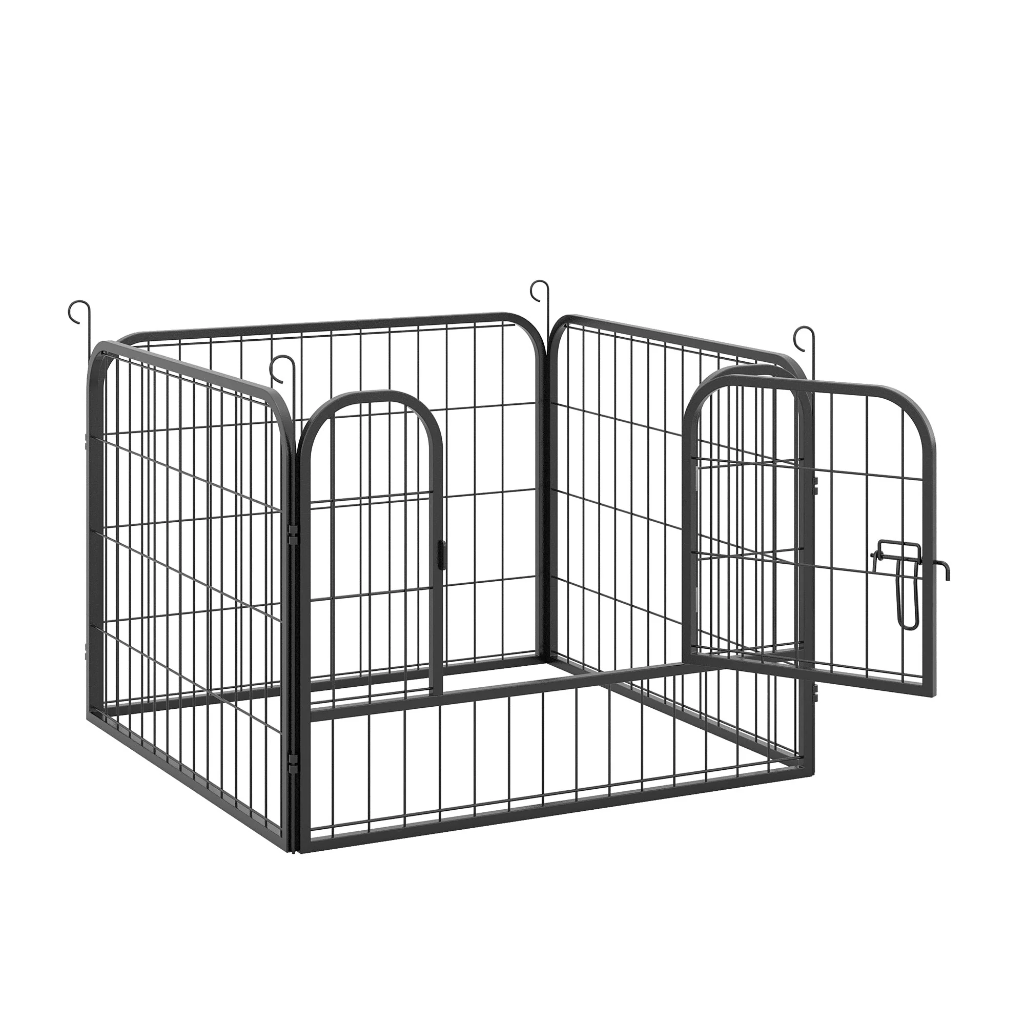 PawHut Heavy Duty Dog Pens Pet Puppy Metal PlayPen 4 Panel Foldable Dog Crate Kennel 82 x 82 x 60 cm - Image 8