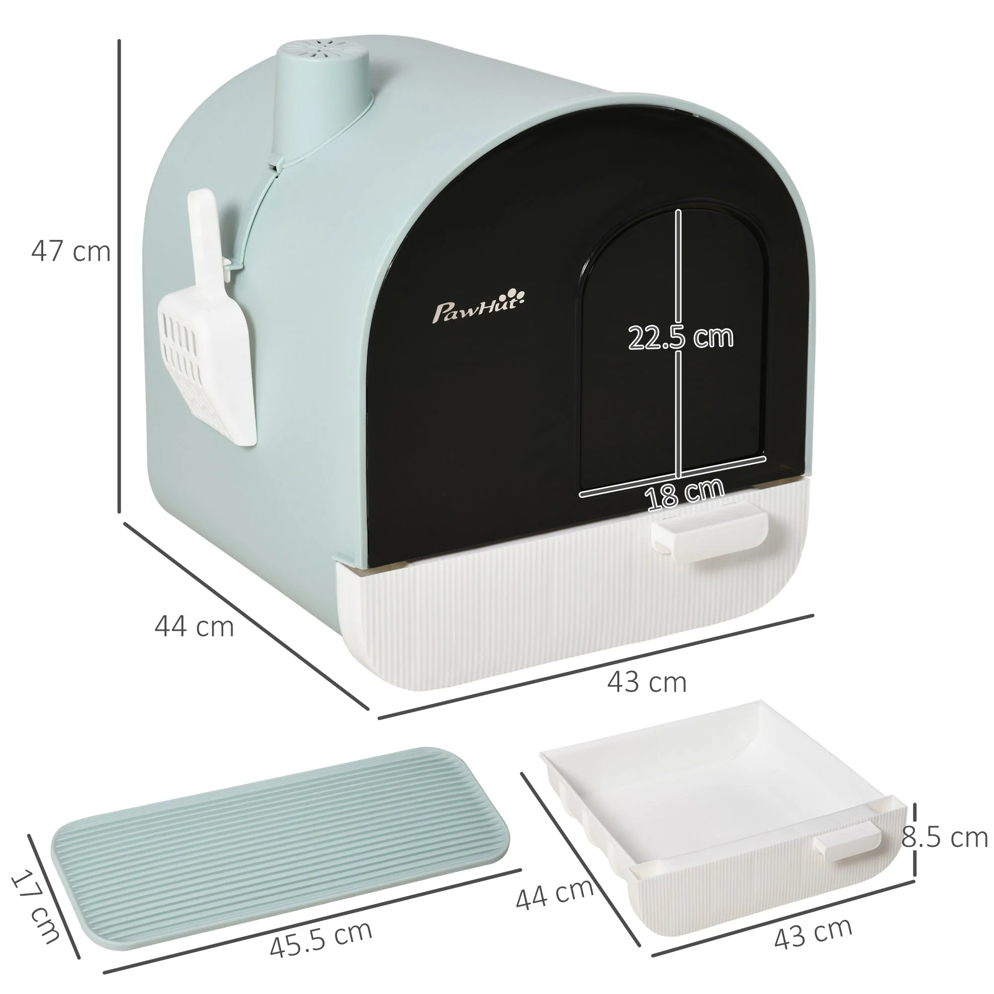 PawHut Hooded Cat Litter Box - Image 2