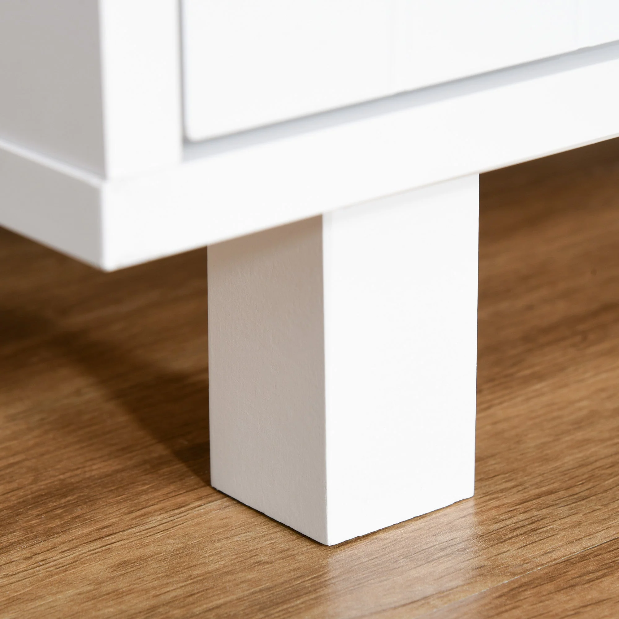 PawHut Indoor Feline Cat Box Furniture Kitty Table w/ Scratch & Magnetic Doors - Image 2