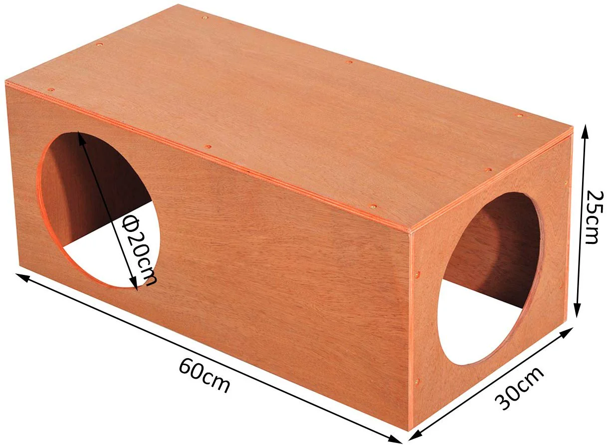 PawHut Indoor Outdoor Cat Hideaway Tunnel Garden Kitty Box House Pet Home Rabbit Hutch Run Play Cage Waterproof Shelter - Image 3