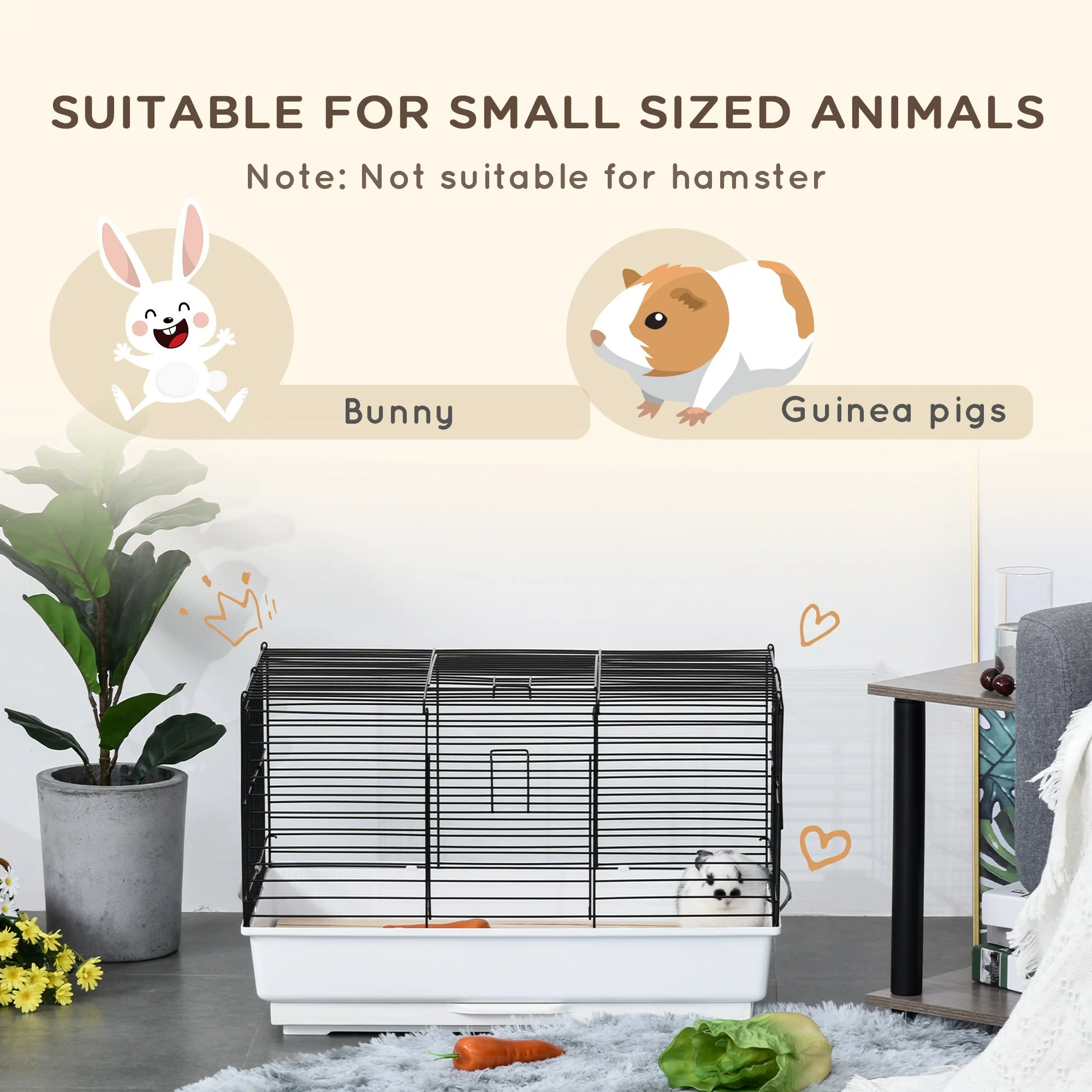 PawHut Indoor Small Animal Cage for Rabbits - Image 3